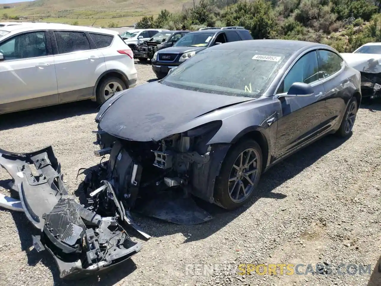 2 Photograph of a damaged car 5YJ3E1EB5LF711164 TESLA MODEL 3 2020