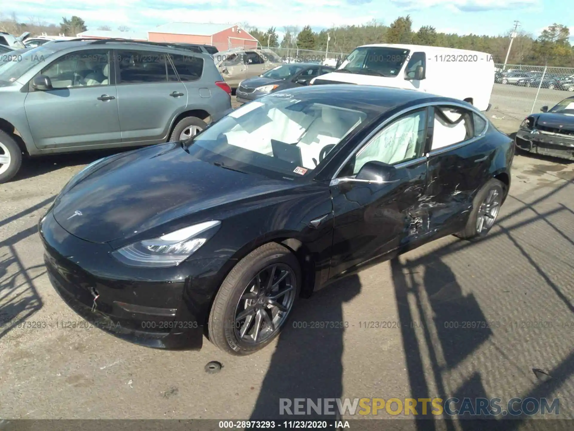 2 Photograph of a damaged car 5YJ3E1EB5LF735772 TESLA MODEL 3 2020