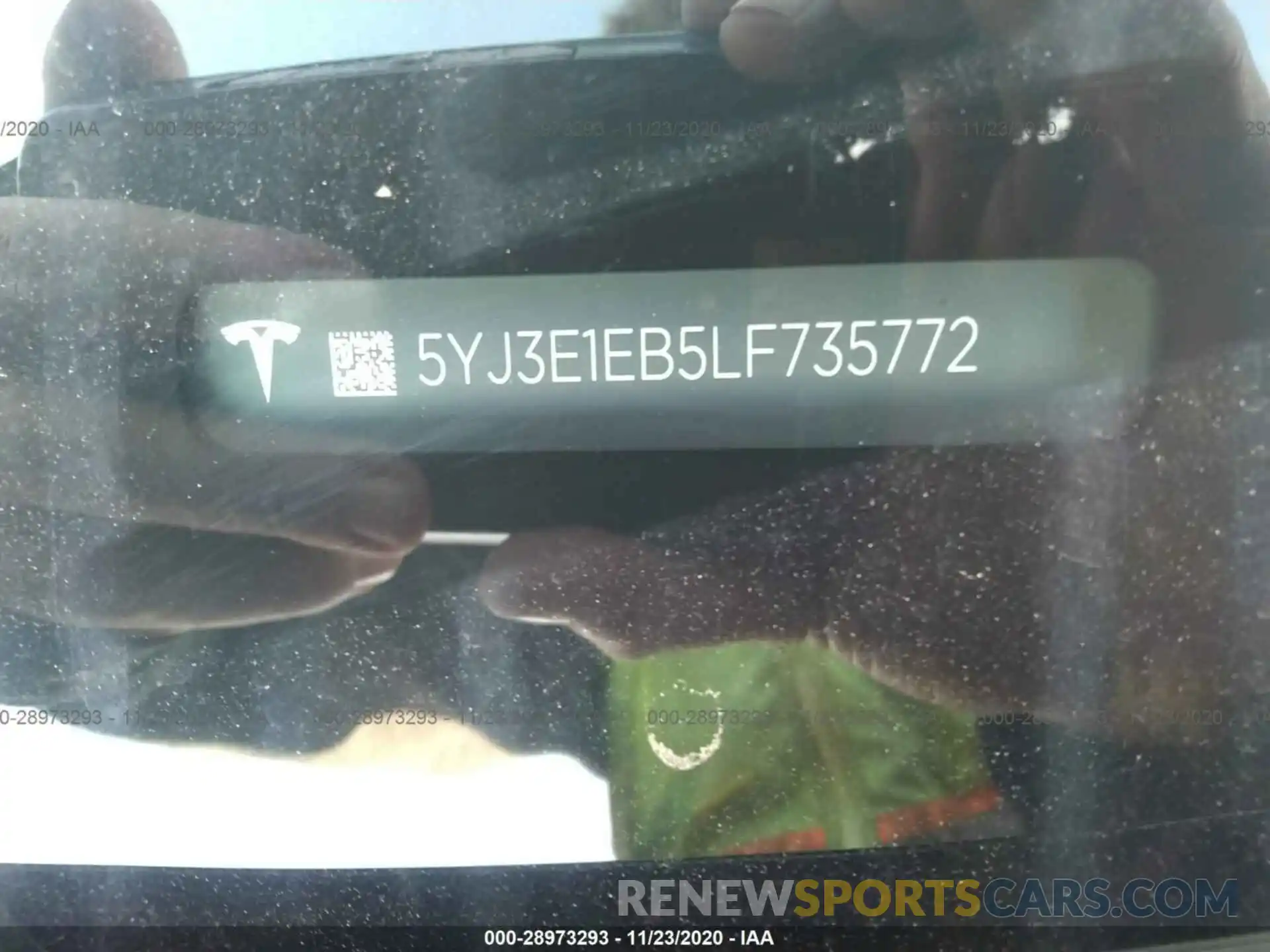 9 Photograph of a damaged car 5YJ3E1EB5LF735772 TESLA MODEL 3 2020