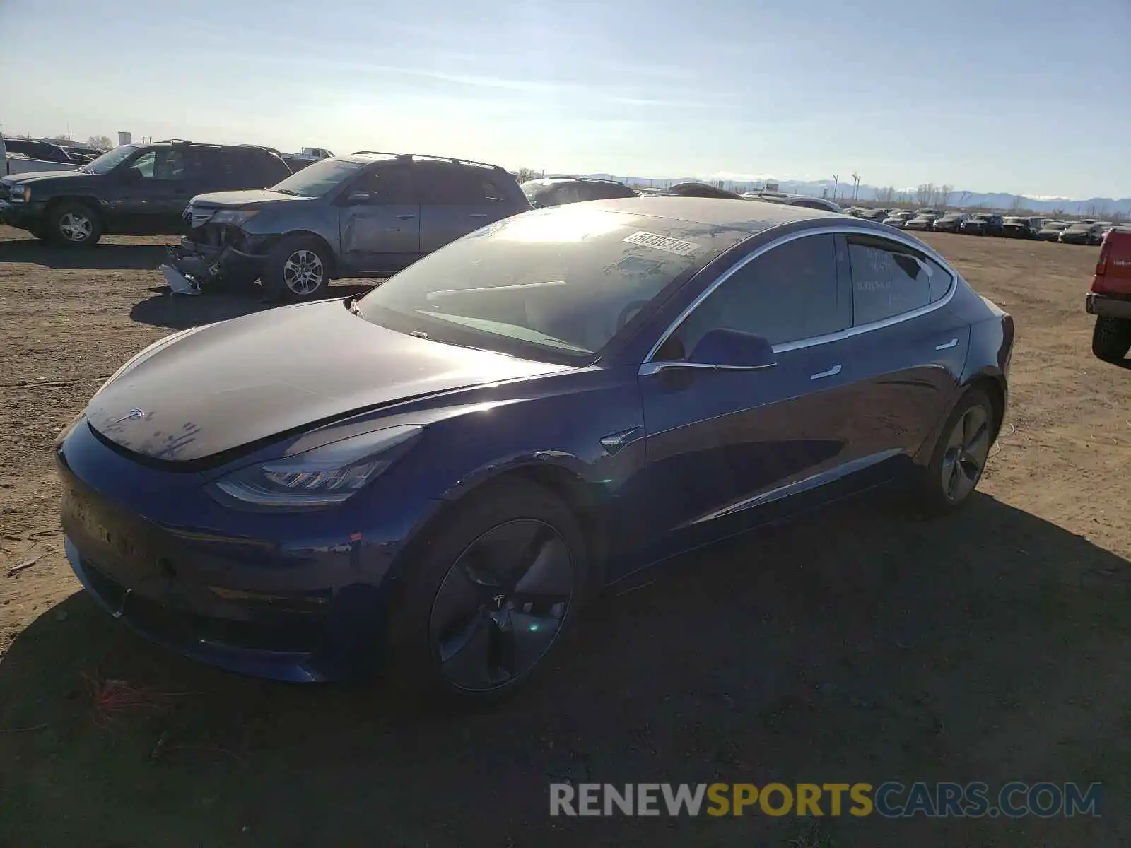 2 Photograph of a damaged car 5YJ3E1EB5LF742236 TESLA MODEL 3 2020