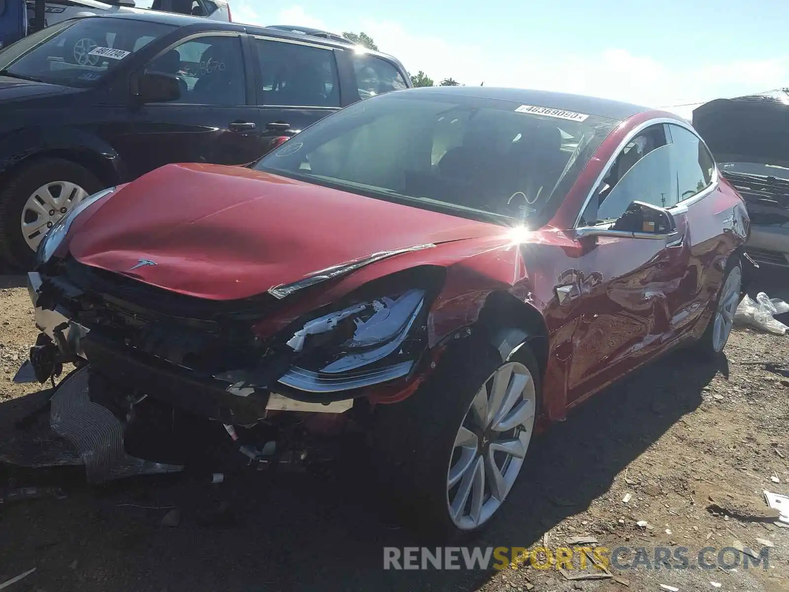 2 Photograph of a damaged car 5YJ3E1EB5LF746710 TESLA MODEL 3 2020