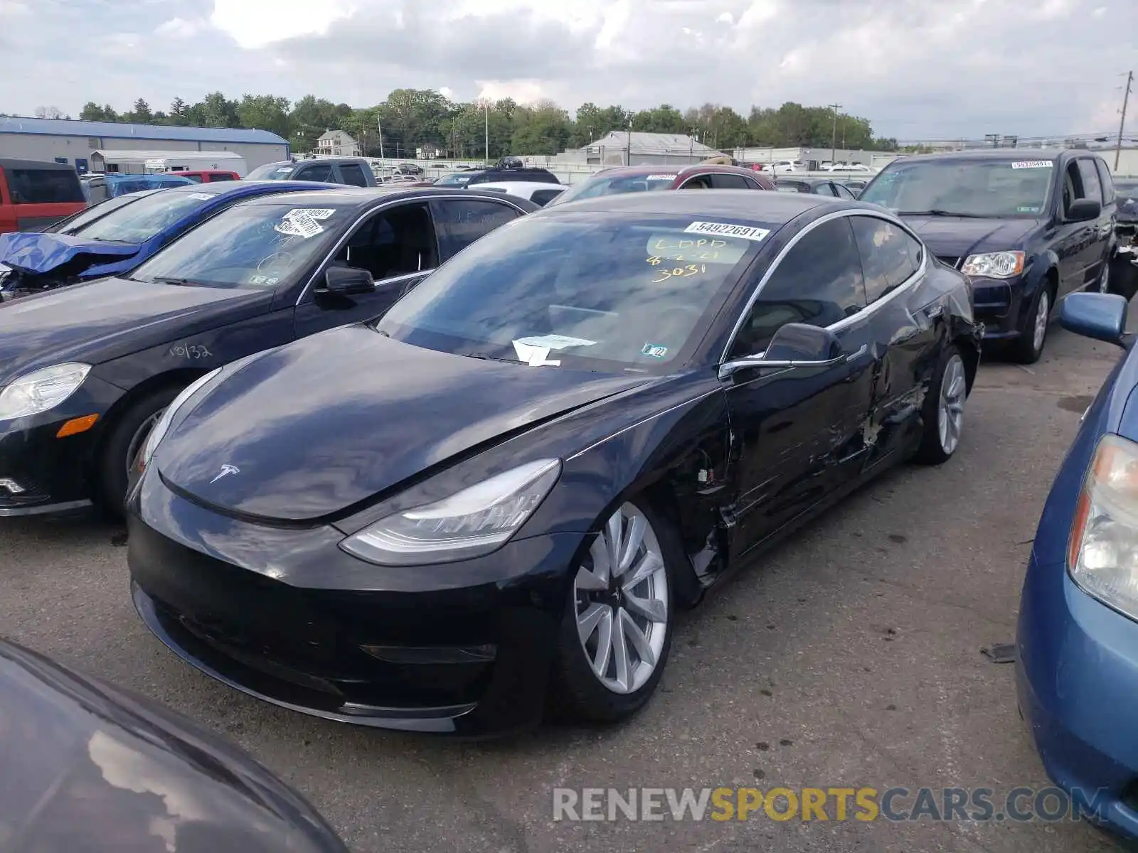 2 Photograph of a damaged car 5YJ3E1EB5LF783031 TESLA MODEL 3 2020