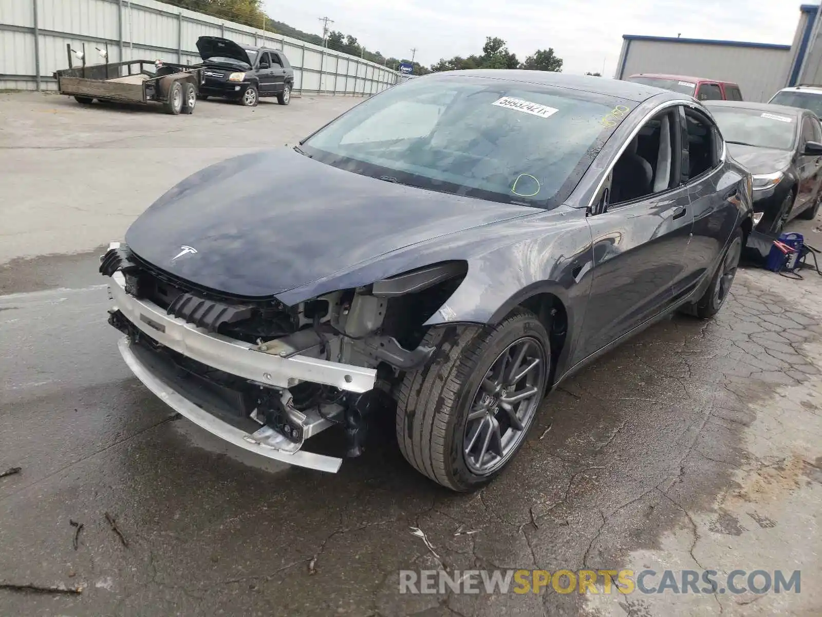 2 Photograph of a damaged car 5YJ3E1EB5LF784132 TESLA MODEL 3 2020