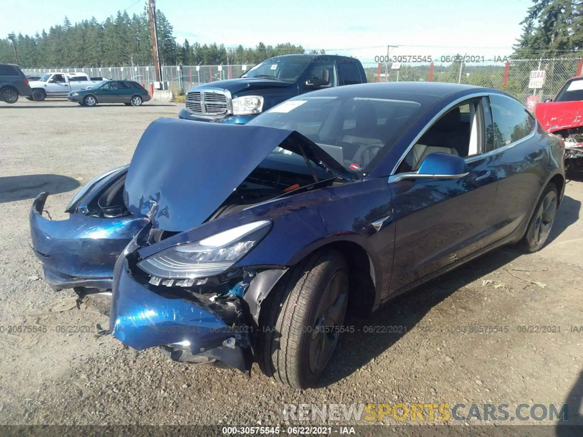 2 Photograph of a damaged car 5YJ3E1EB5LF800393 TESLA MODEL 3 2020