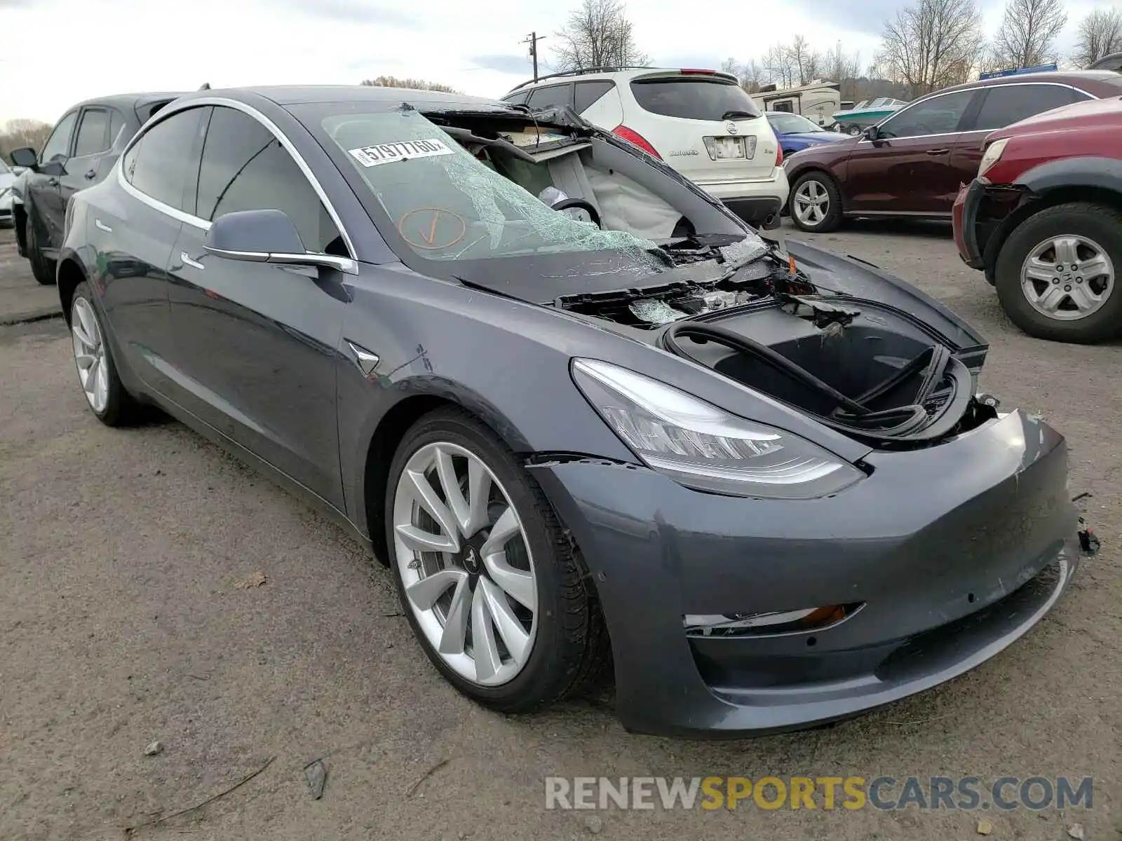 1 Photograph of a damaged car 5YJ3E1EB5LF801219 TESLA MODEL 3 2020