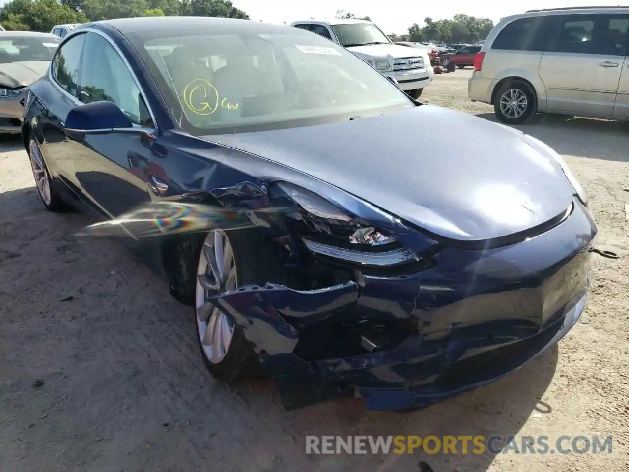 1 Photograph of a damaged car 5YJ3E1EB6LF535368 TESLA MODEL 3 2020