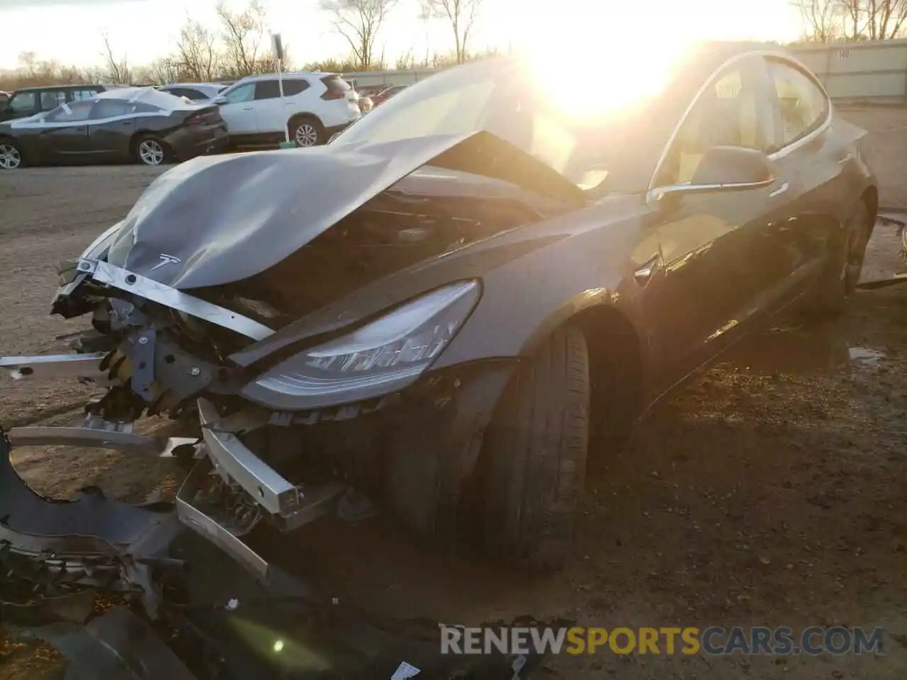 2 Photograph of a damaged car 5YJ3E1EB6LF589219 TESLA MODEL 3 2020