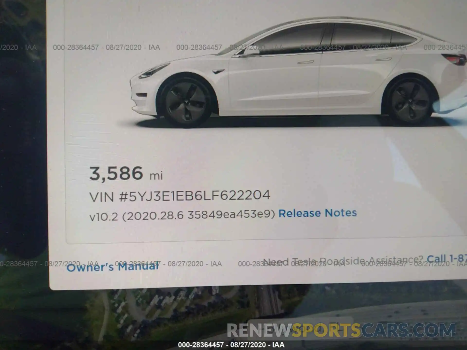 7 Photograph of a damaged car 5YJ3E1EB6LF622204 TESLA MODEL 3 2020