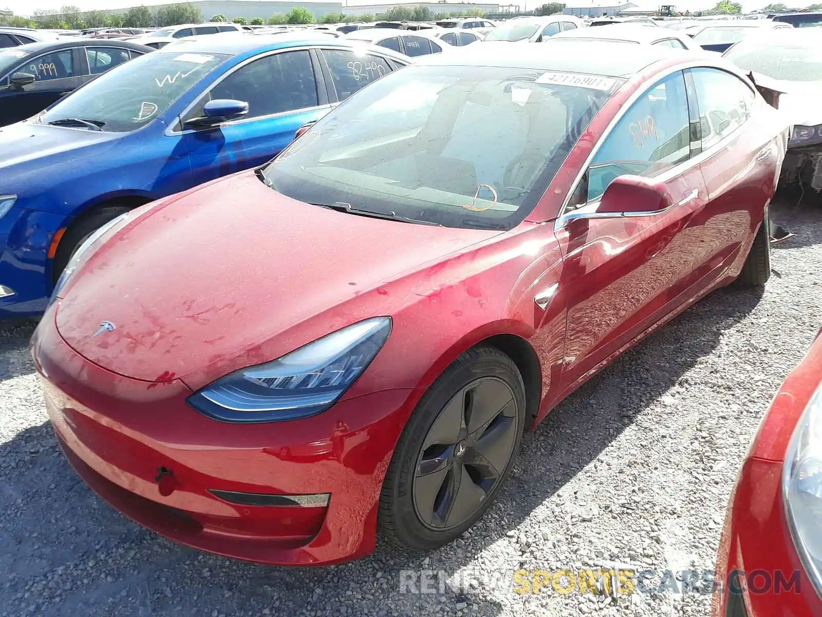 2 Photograph of a damaged car 5YJ3E1EB6LF628603 TESLA MODEL 3 2020