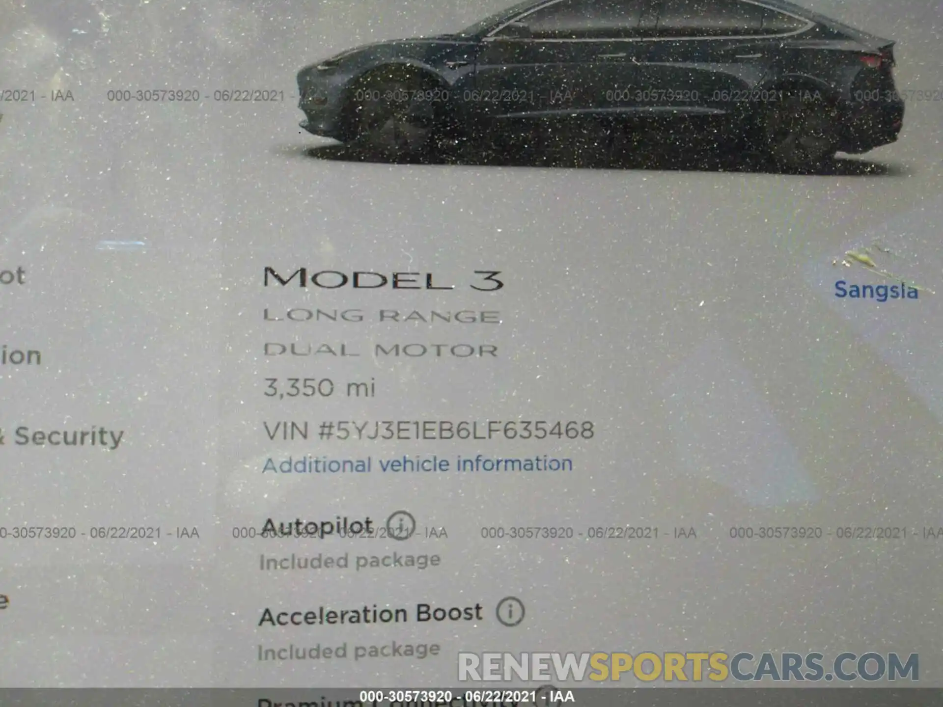 7 Фотография поврежденного автомобиля 5YJ3E1EB6LF635468 TESLA MODEL 3 2020