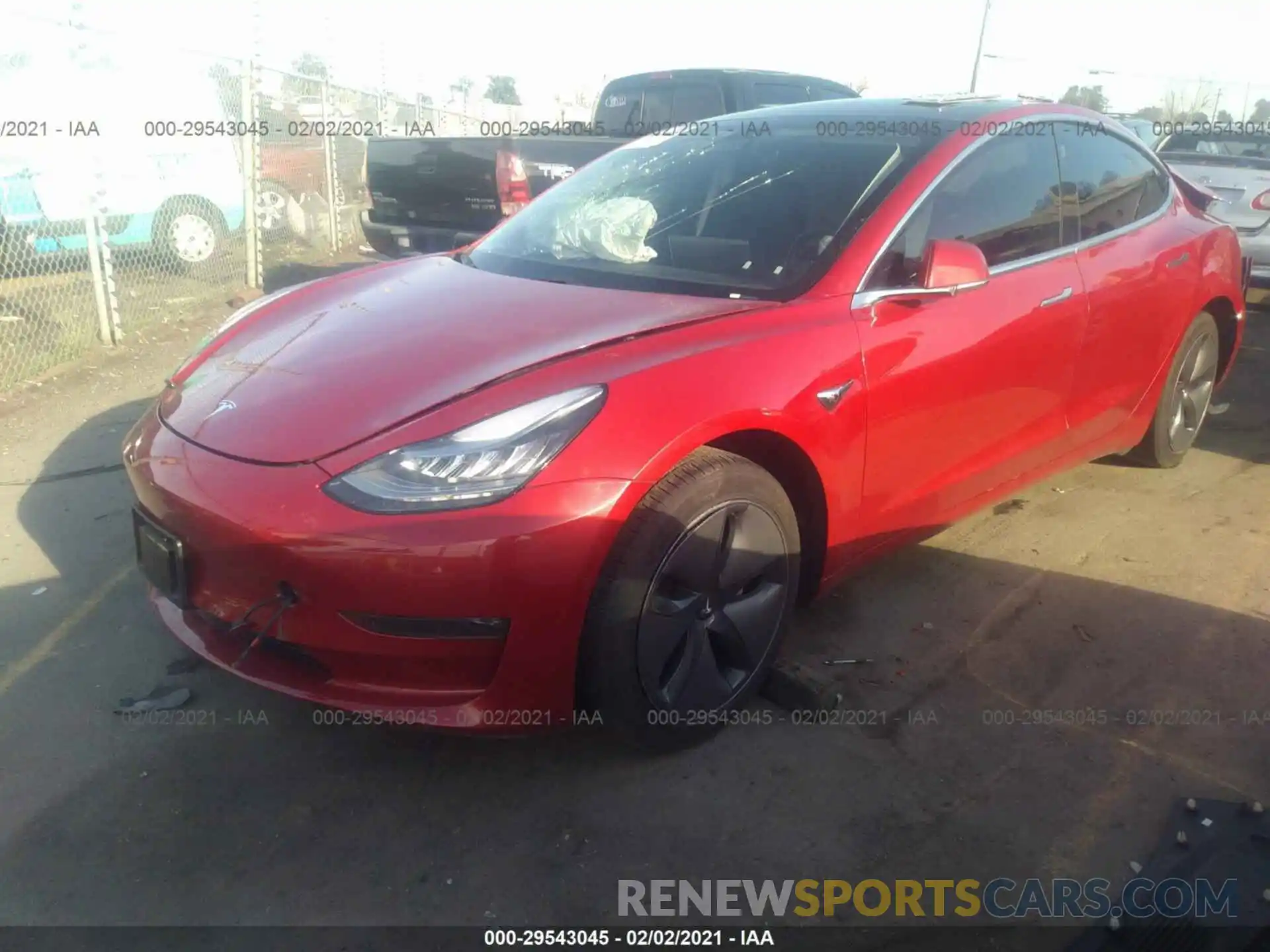 2 Photograph of a damaged car 5YJ3E1EB6LF635793 TESLA MODEL 3 2020