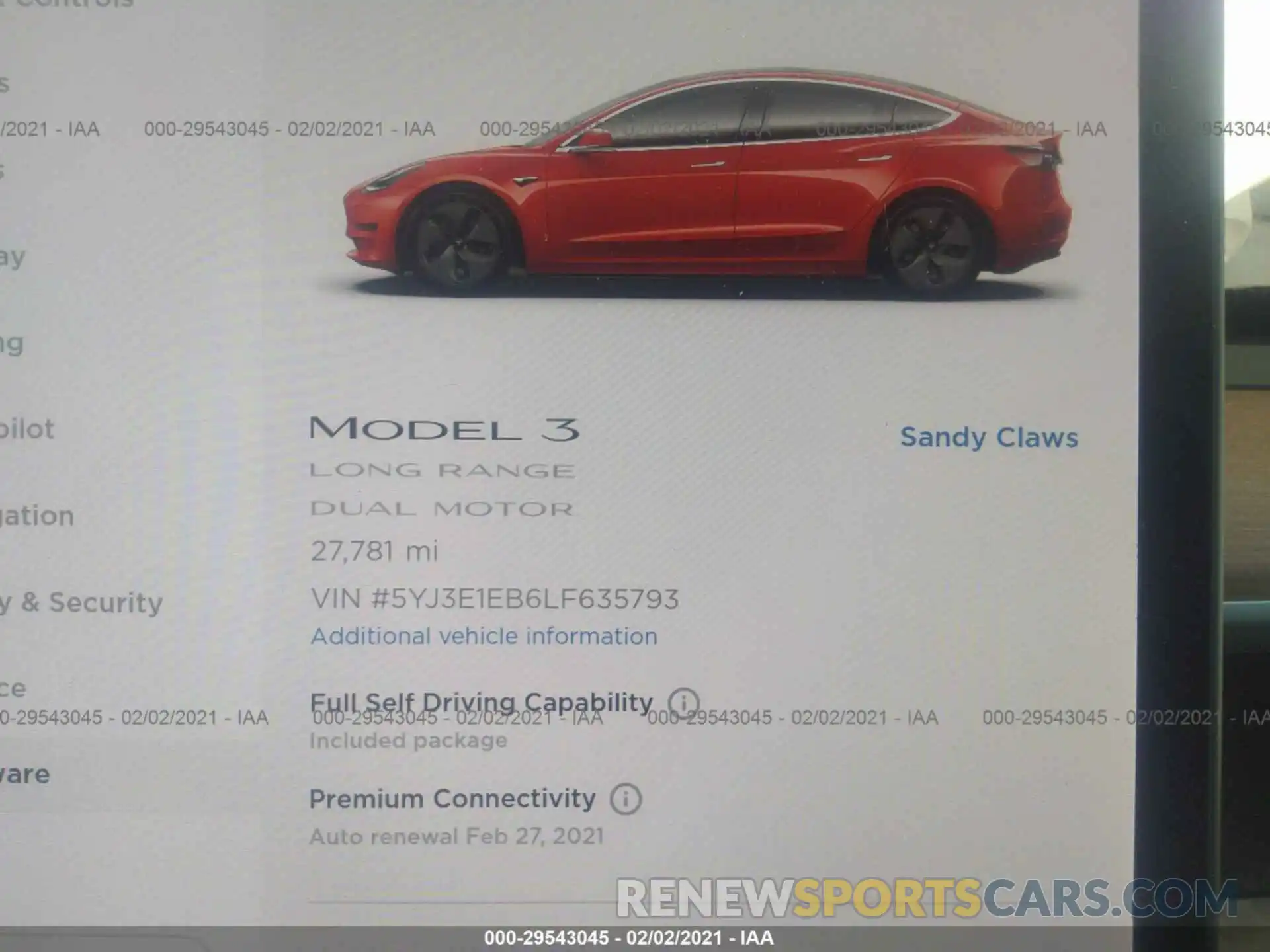 7 Photograph of a damaged car 5YJ3E1EB6LF635793 TESLA MODEL 3 2020