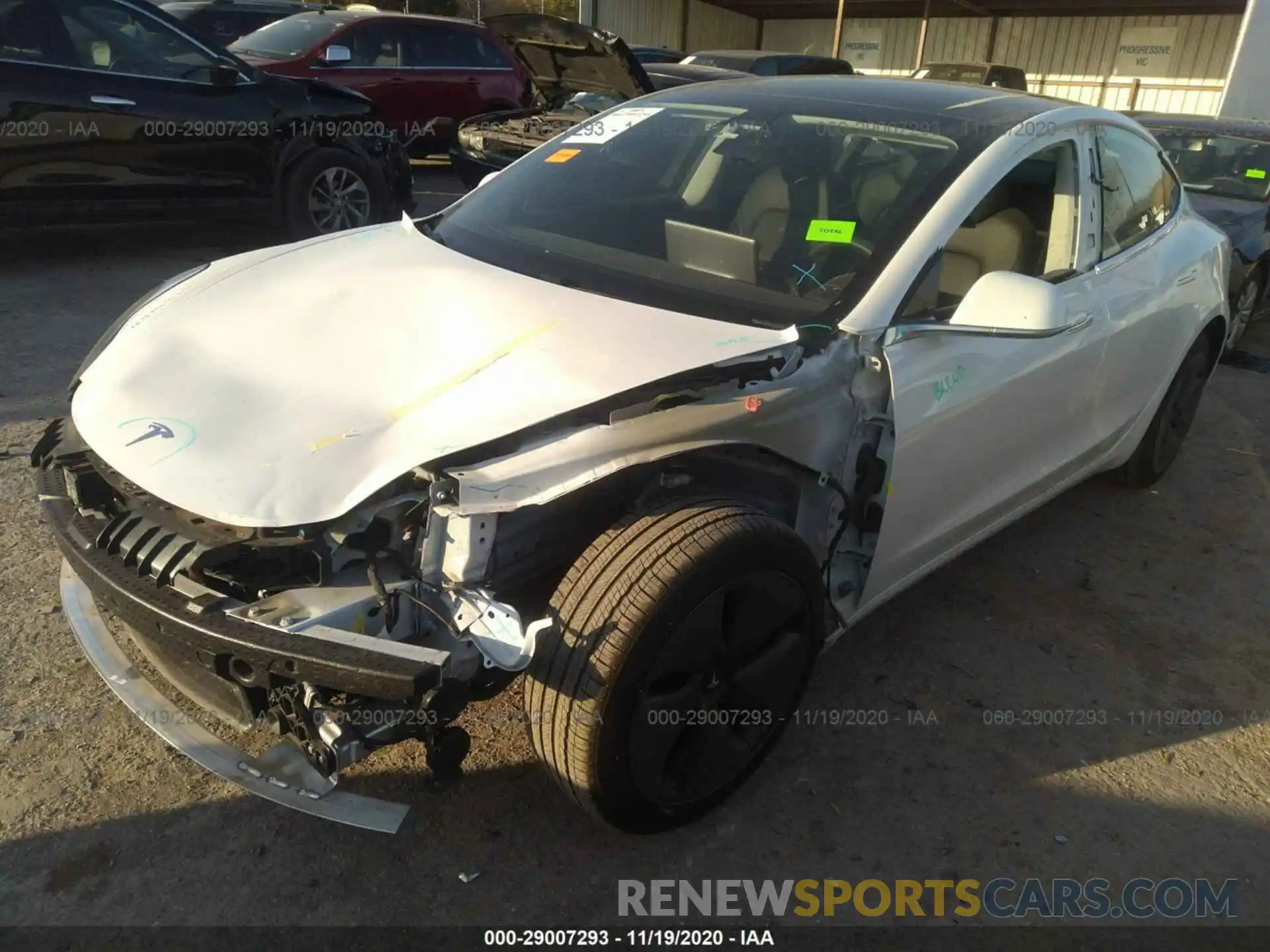 2 Photograph of a damaged car 5YJ3E1EB6LF637446 TESLA MODEL 3 2020