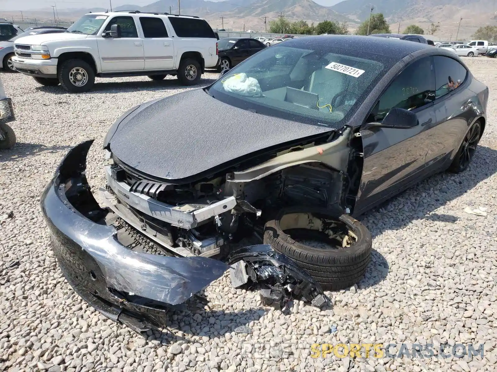 2 Photograph of a damaged car 5YJ3E1EB6LF639956 TESLA MODEL 3 2020