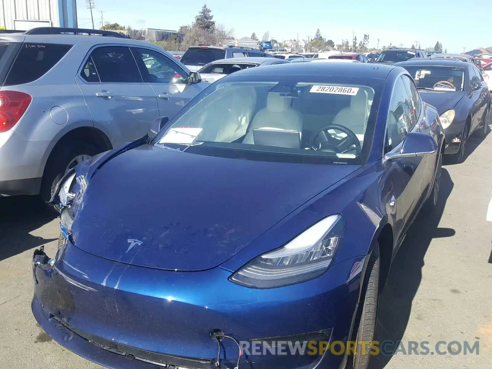 2 Photograph of a damaged car 5YJ3E1EB6LF640265 TESLA MODEL 3 2020