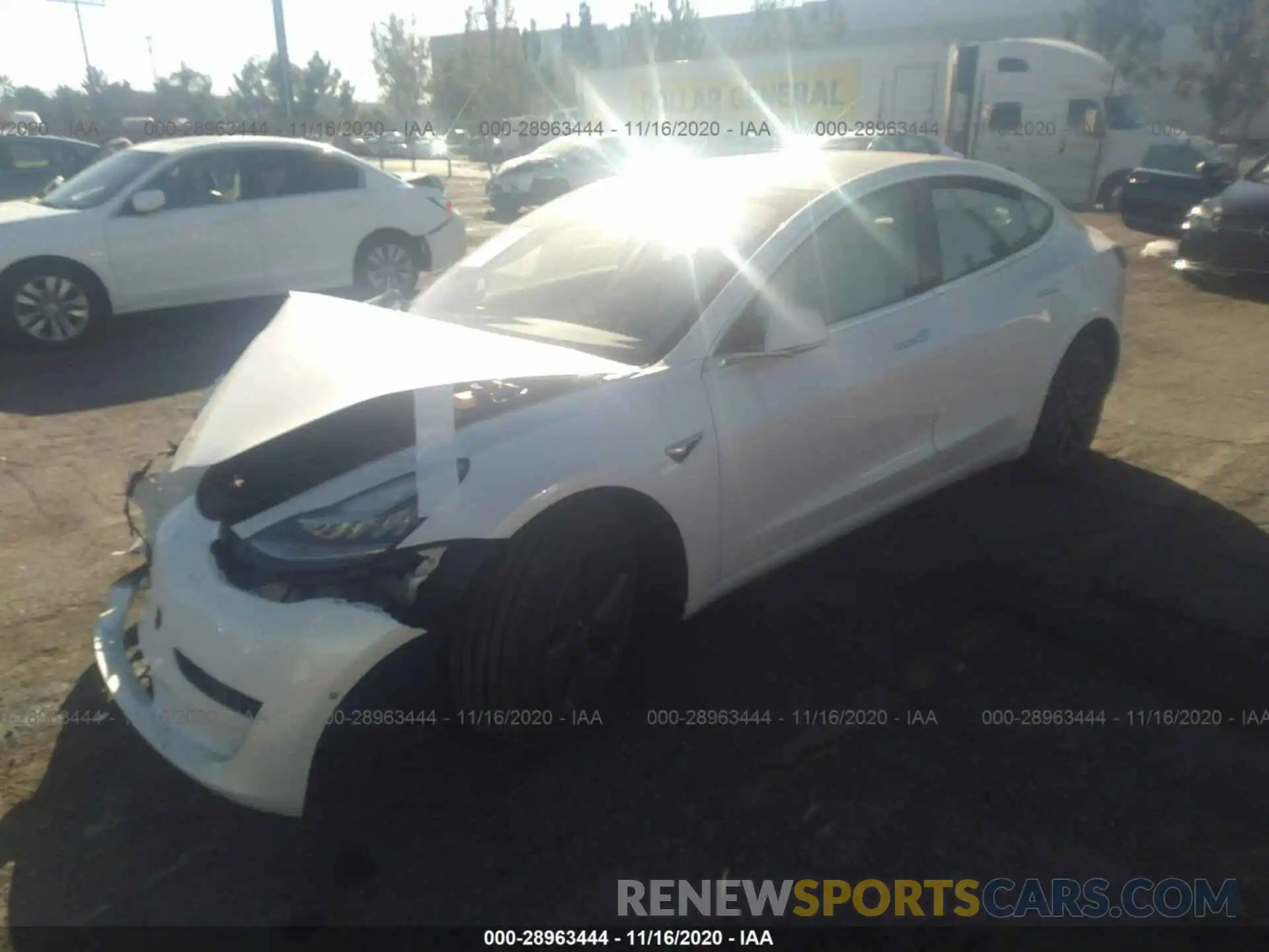 2 Photograph of a damaged car 5YJ3E1EB6LF651606 TESLA MODEL 3 2020