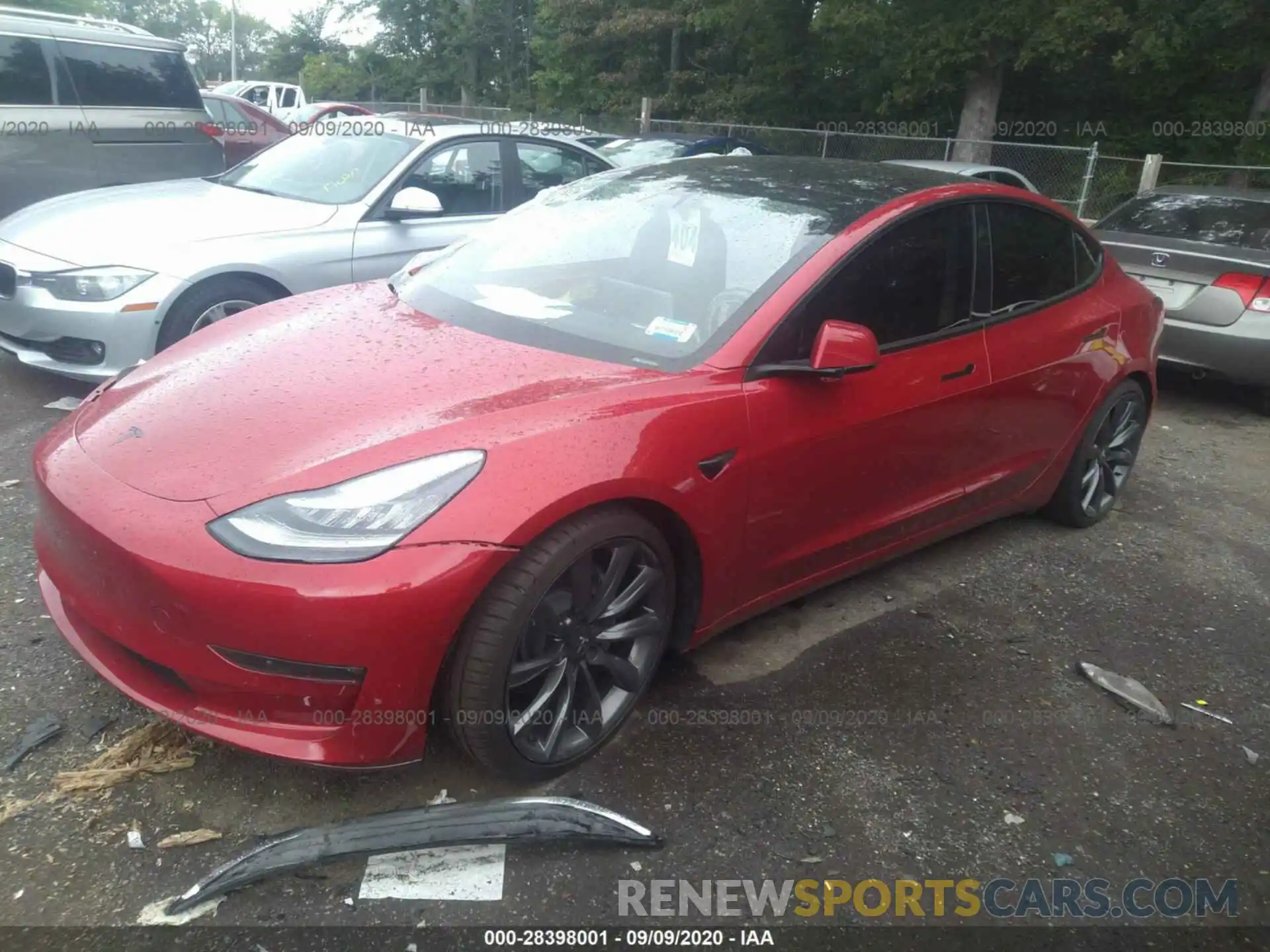 2 Photograph of a damaged car 5YJ3E1EB6LF664274 TESLA MODEL 3 2020