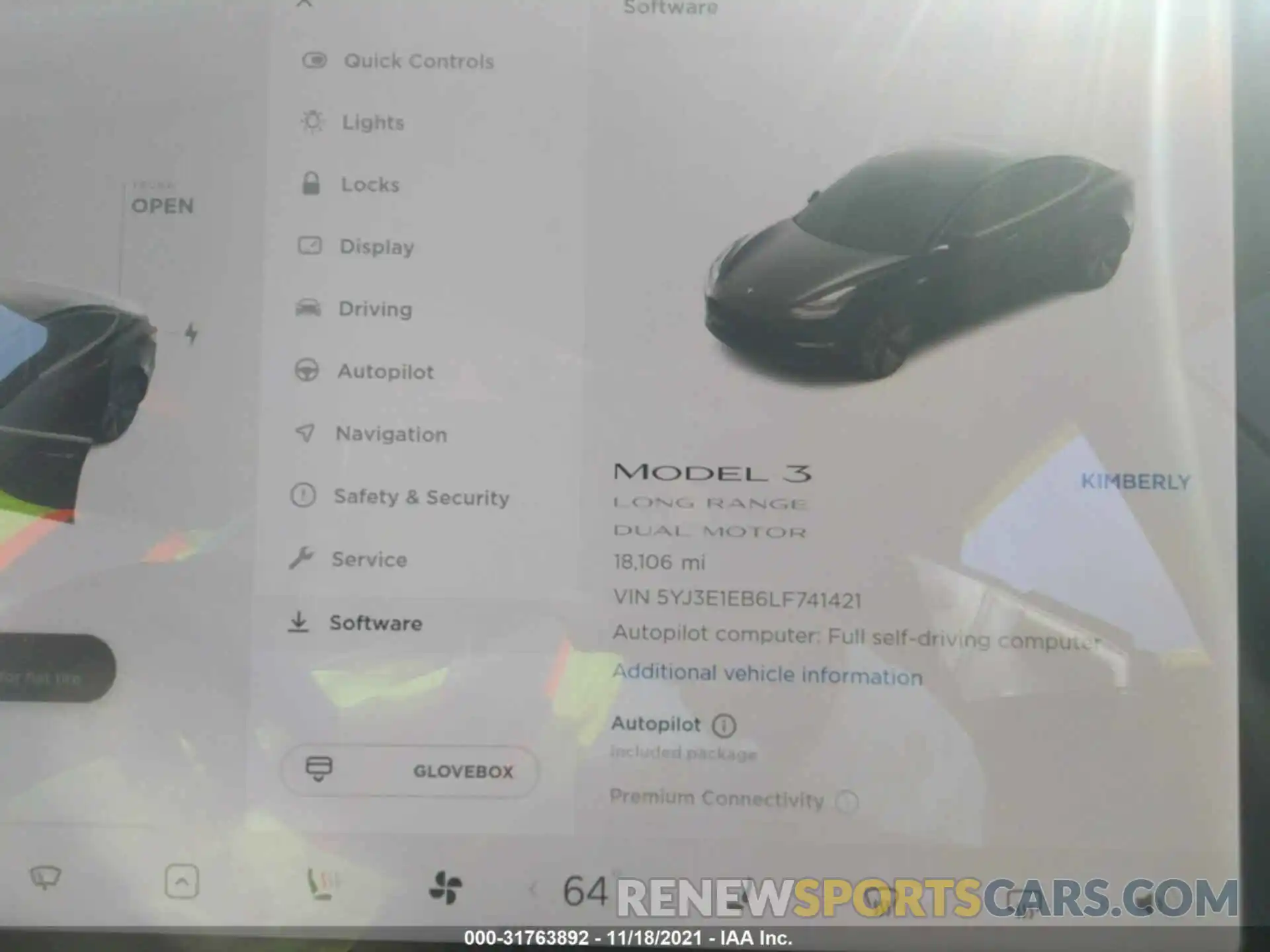 7 Photograph of a damaged car 5YJ3E1EB6LF741421 TESLA MODEL 3 2020