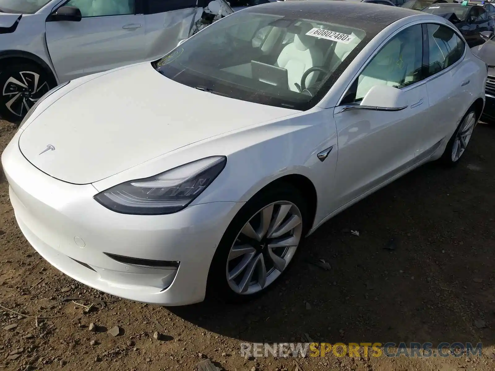 2 Photograph of a damaged car 5YJ3E1EB6LF742326 TESLA MODEL 3 2020