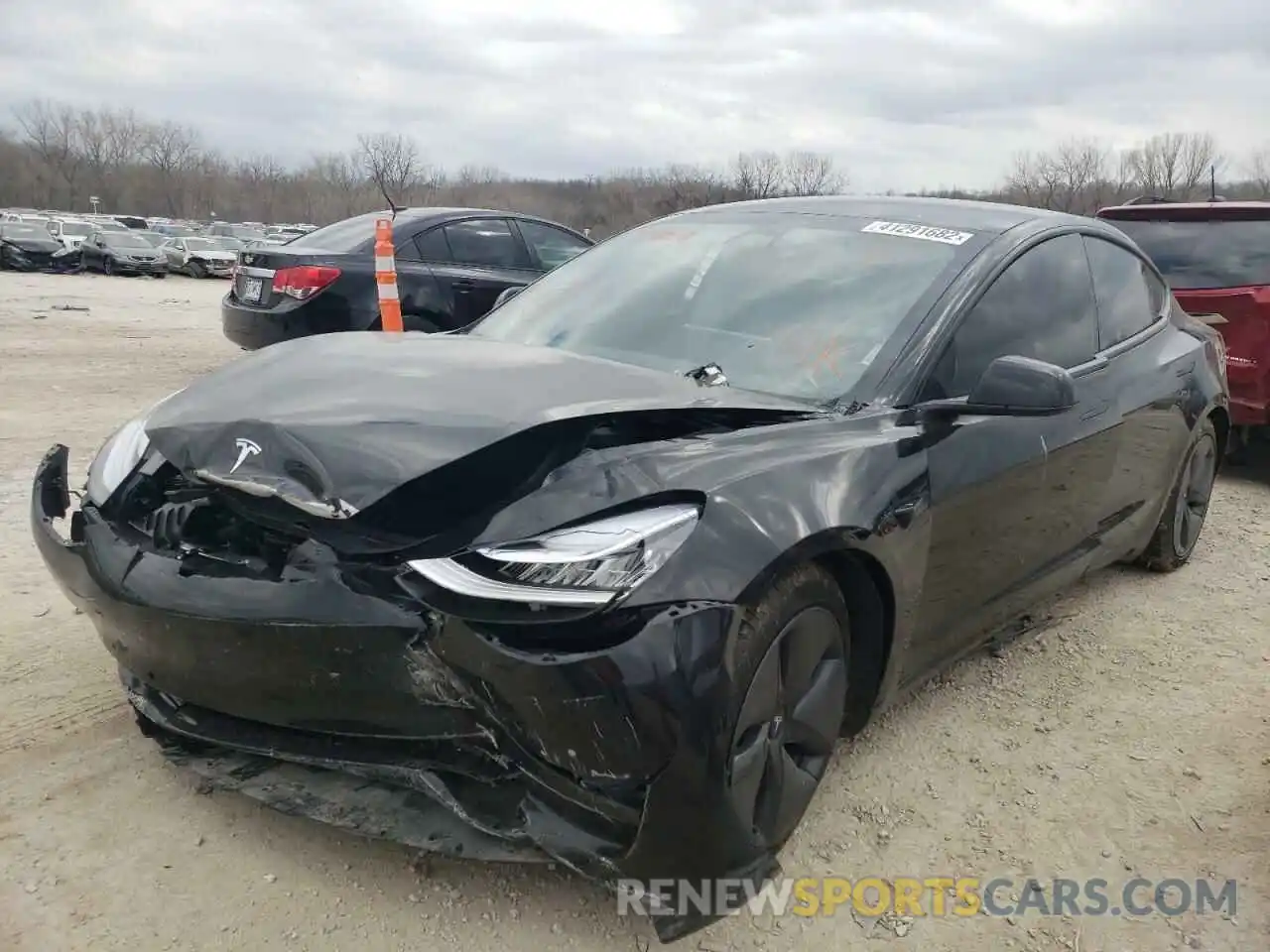 2 Photograph of a damaged car 5YJ3E1EB6LF744268 TESLA MODEL 3 2020