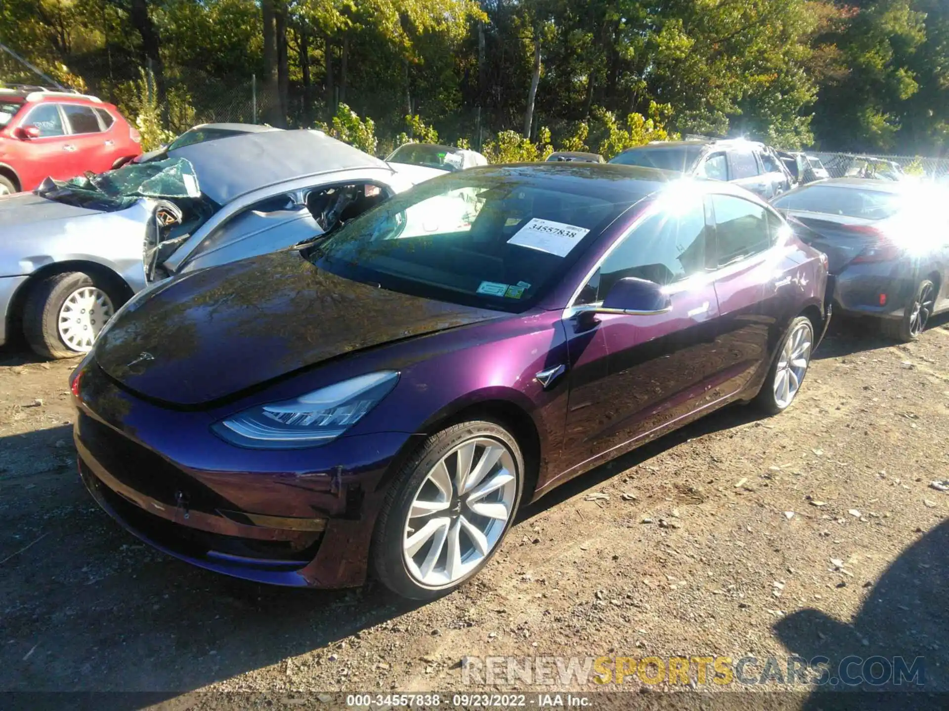 2 Photograph of a damaged car 5YJ3E1EB6LF787332 TESLA MODEL 3 2020