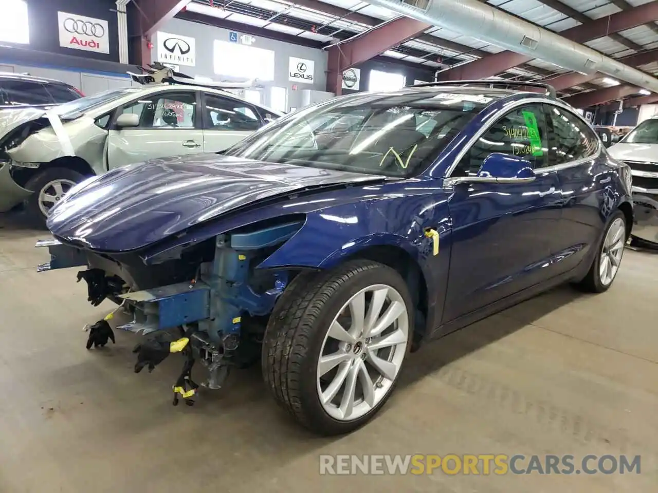 2 Photograph of a damaged car 5YJ3E1EB6LF787539 TESLA MODEL 3 2020