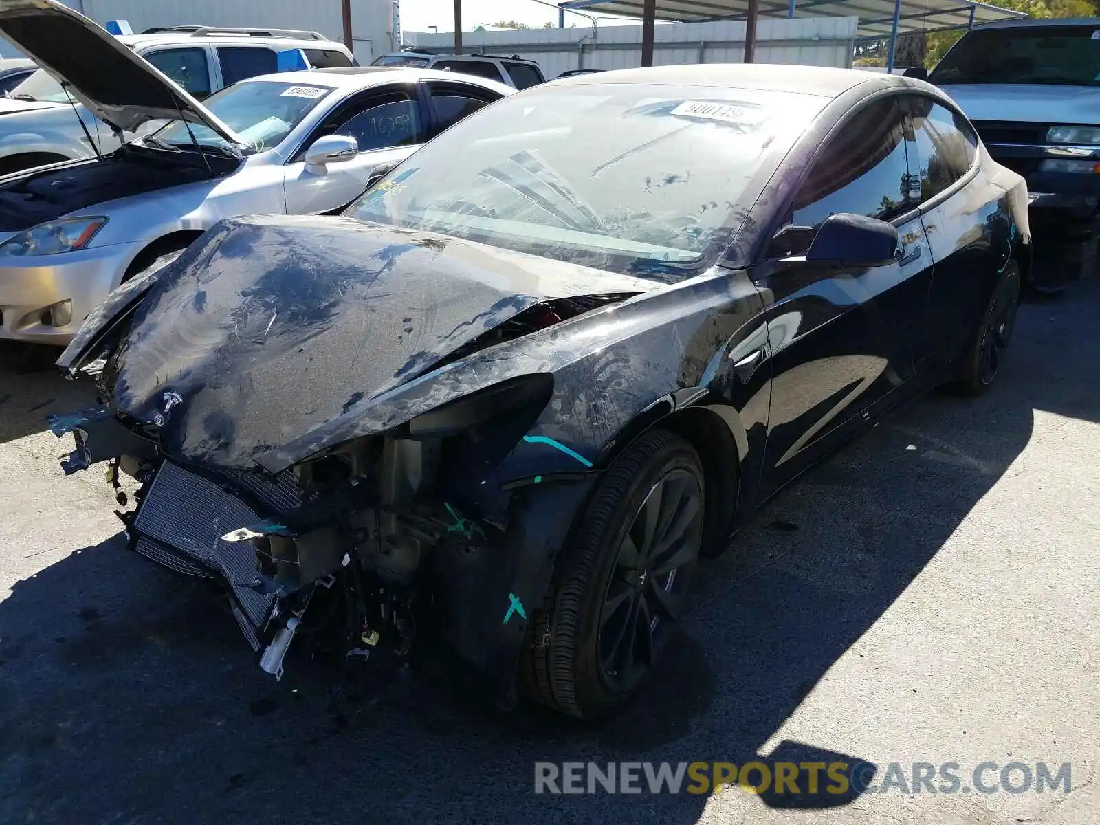 2 Photograph of a damaged car 5YJ3E1EB7LF600518 TESLA MODEL 3 2020