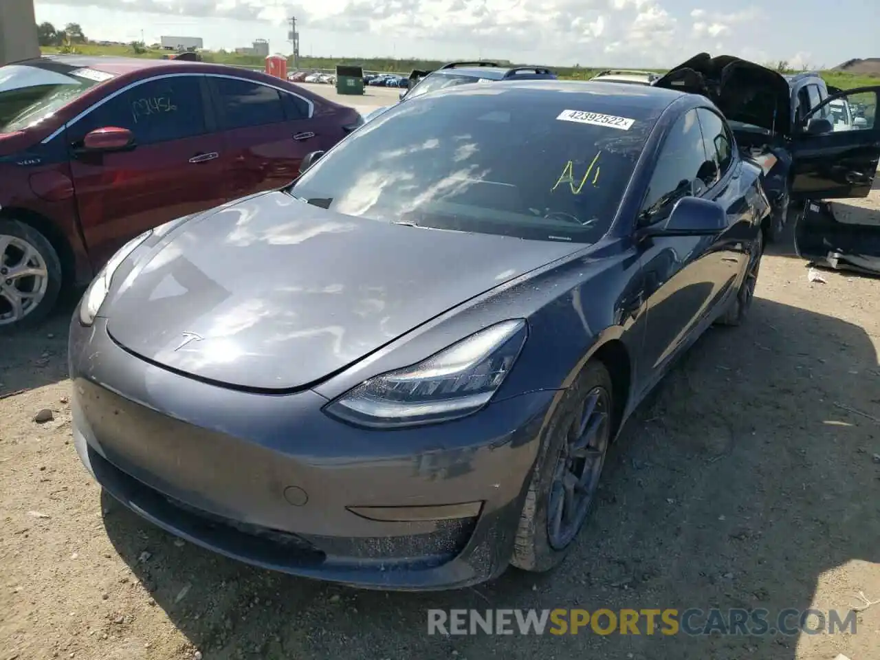 2 Photograph of a damaged car 5YJ3E1EB7LF619893 TESLA MODEL 3 2020