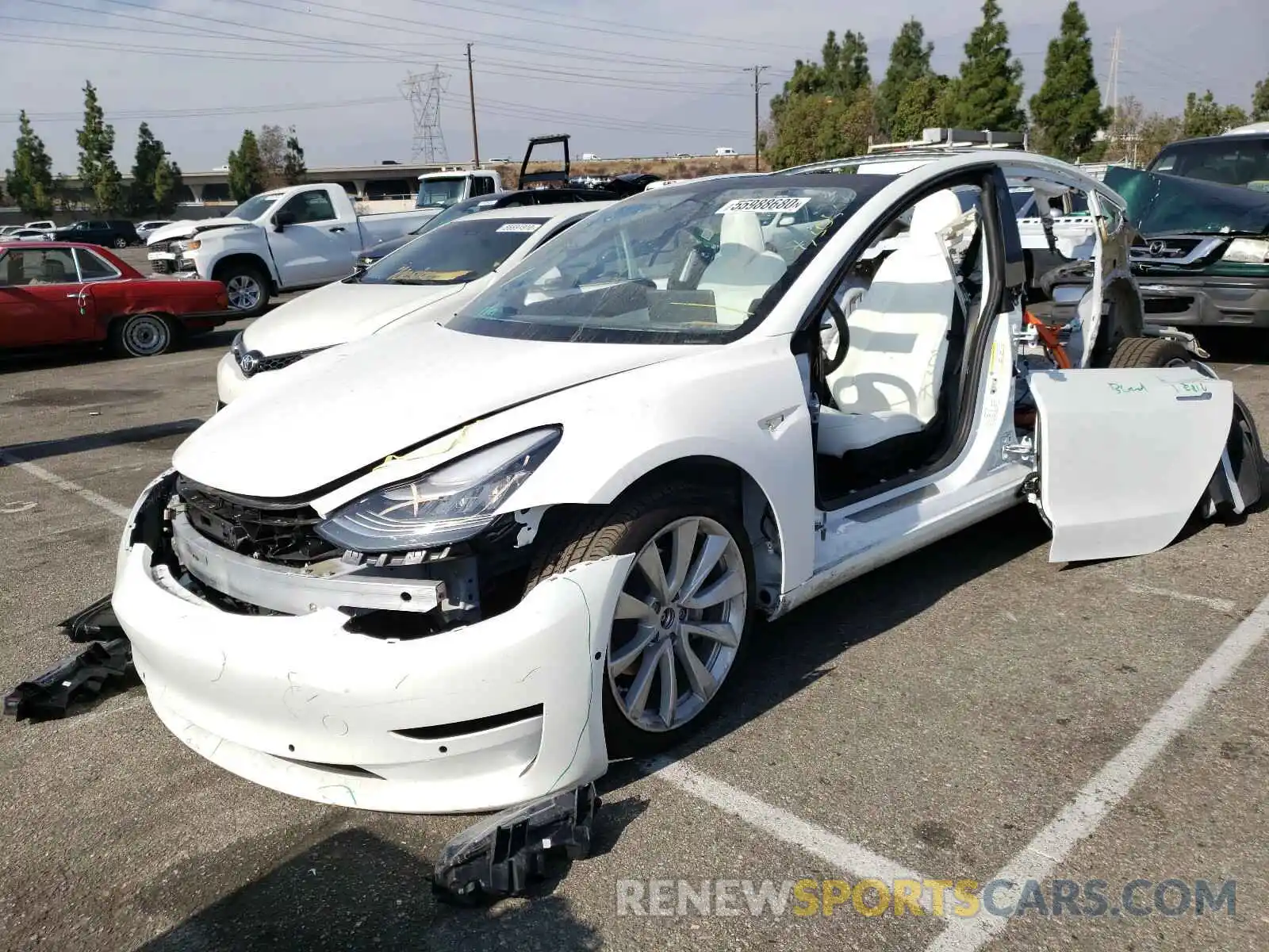 2 Photograph of a damaged car 5YJ3E1EB7LF640369 TESLA MODEL 3 2020