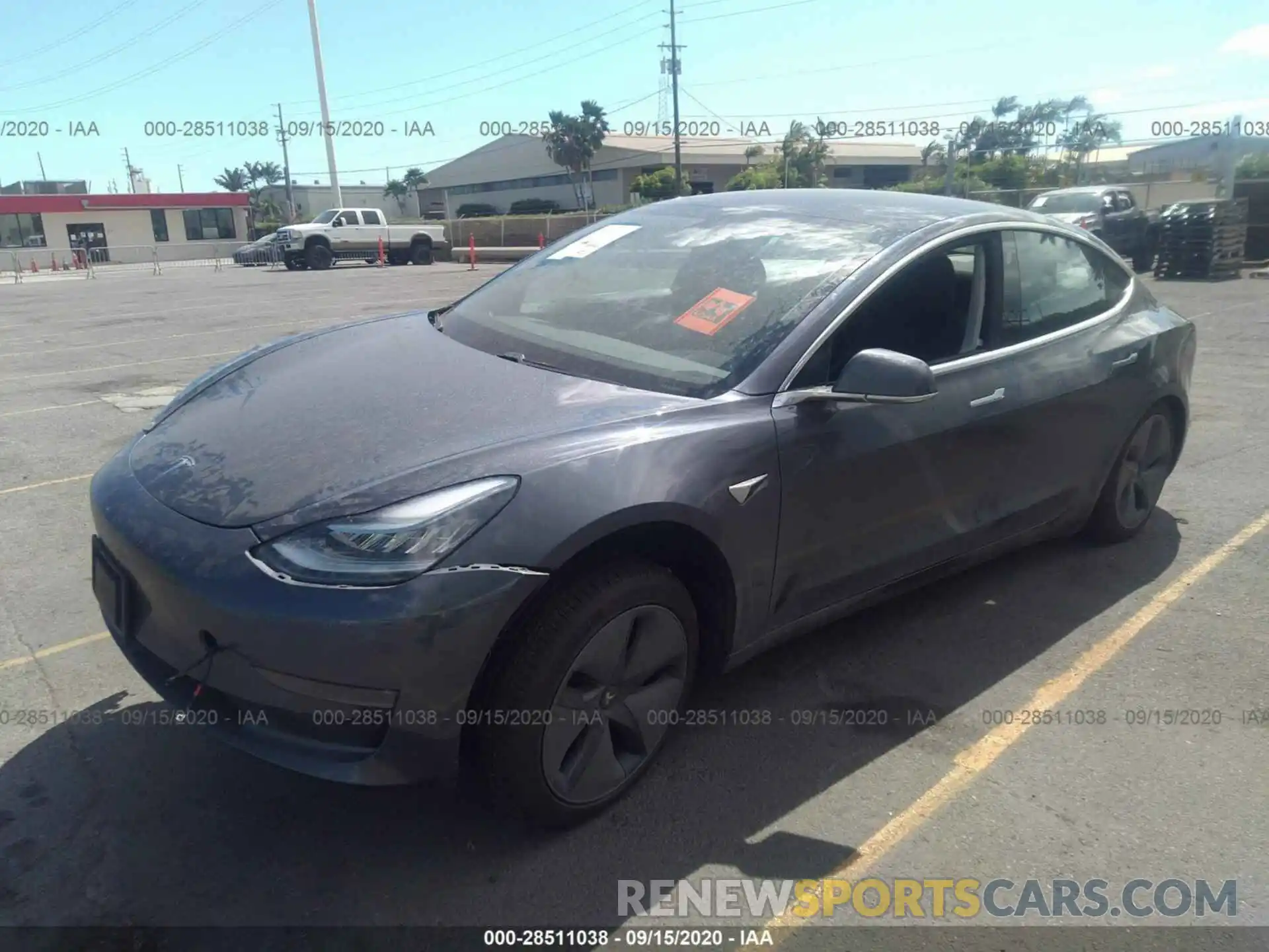 2 Photograph of a damaged car 5YJ3E1EB7LF663599 TESLA MODEL 3 2020