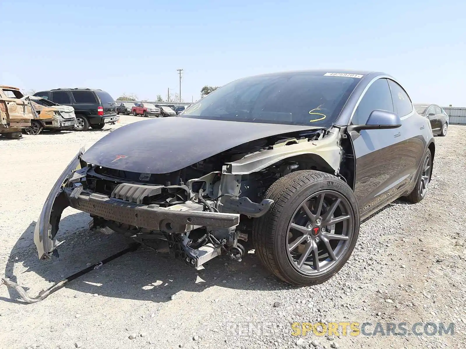 2 Photograph of a damaged car 5YJ3E1EB7LF741461 TESLA MODEL 3 2020