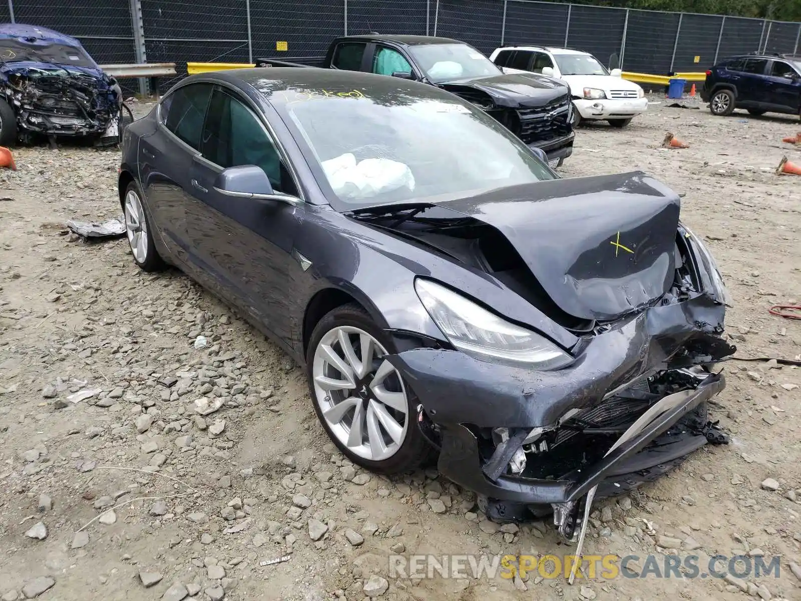 1 Photograph of a damaged car 5YJ3E1EB7LF787467 TESLA MODEL 3 2020