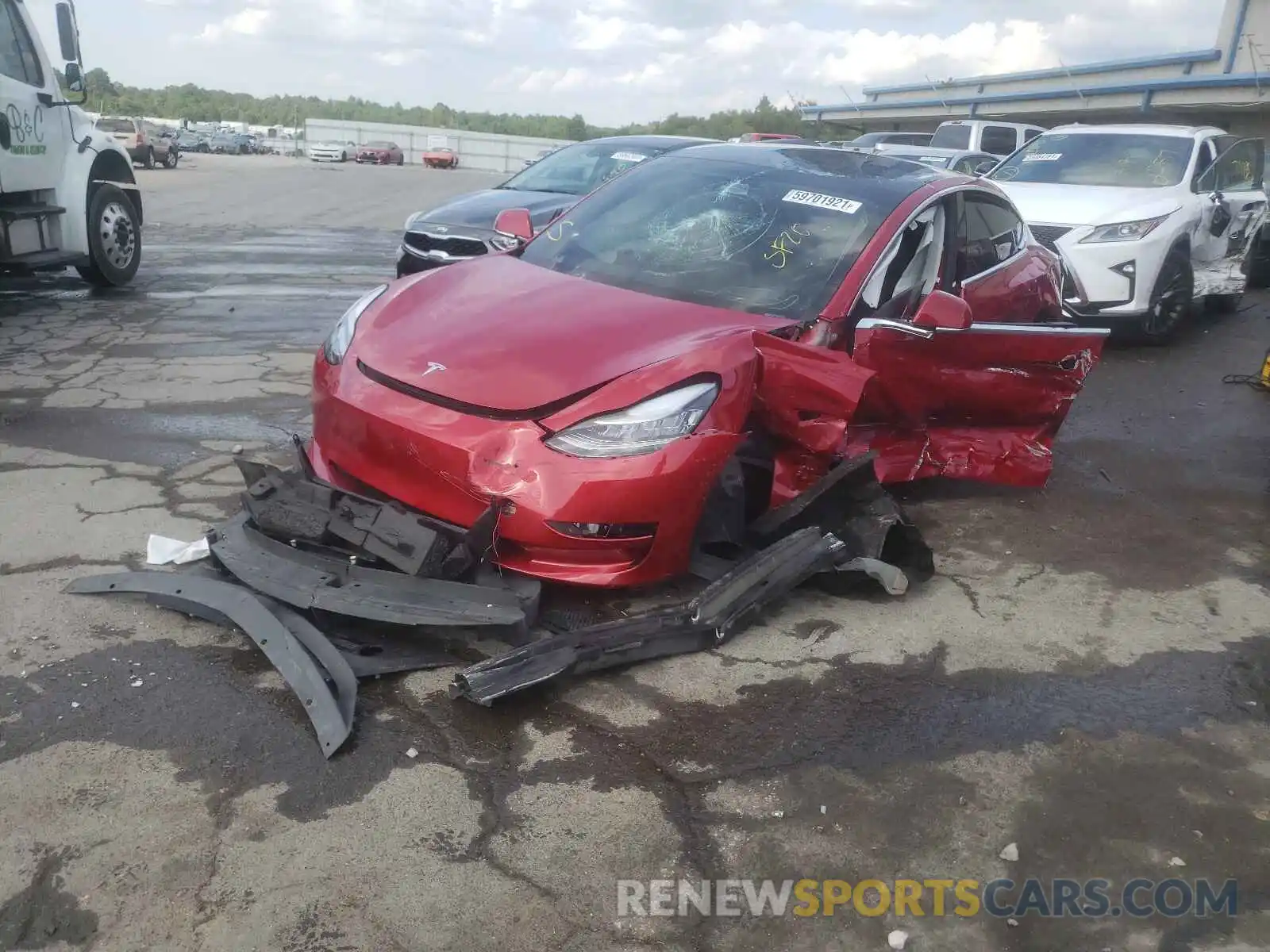 2 Photograph of a damaged car 5YJ3E1EB7LF794905 TESLA MODEL 3 2020