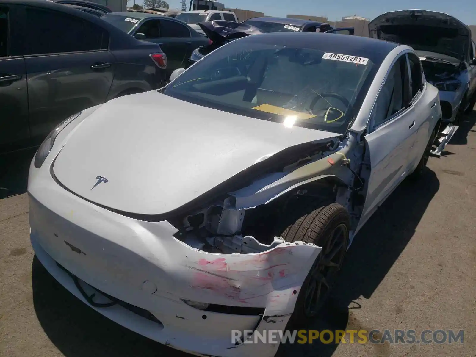 2 Photograph of a damaged car 5YJ3E1EB7LF806714 TESLA MODEL 3 2020