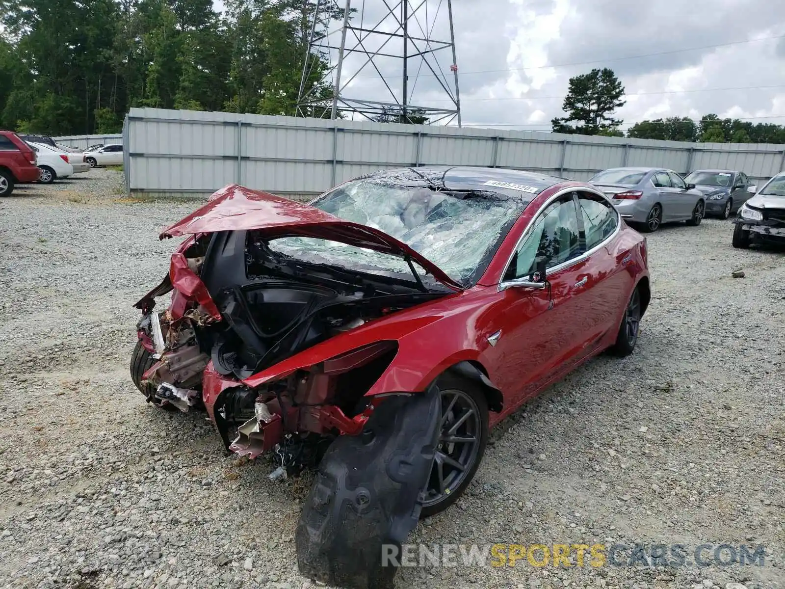 2 Photograph of a damaged car 5YJ3E1EB8LF600303 TESLA MODEL 3 2020