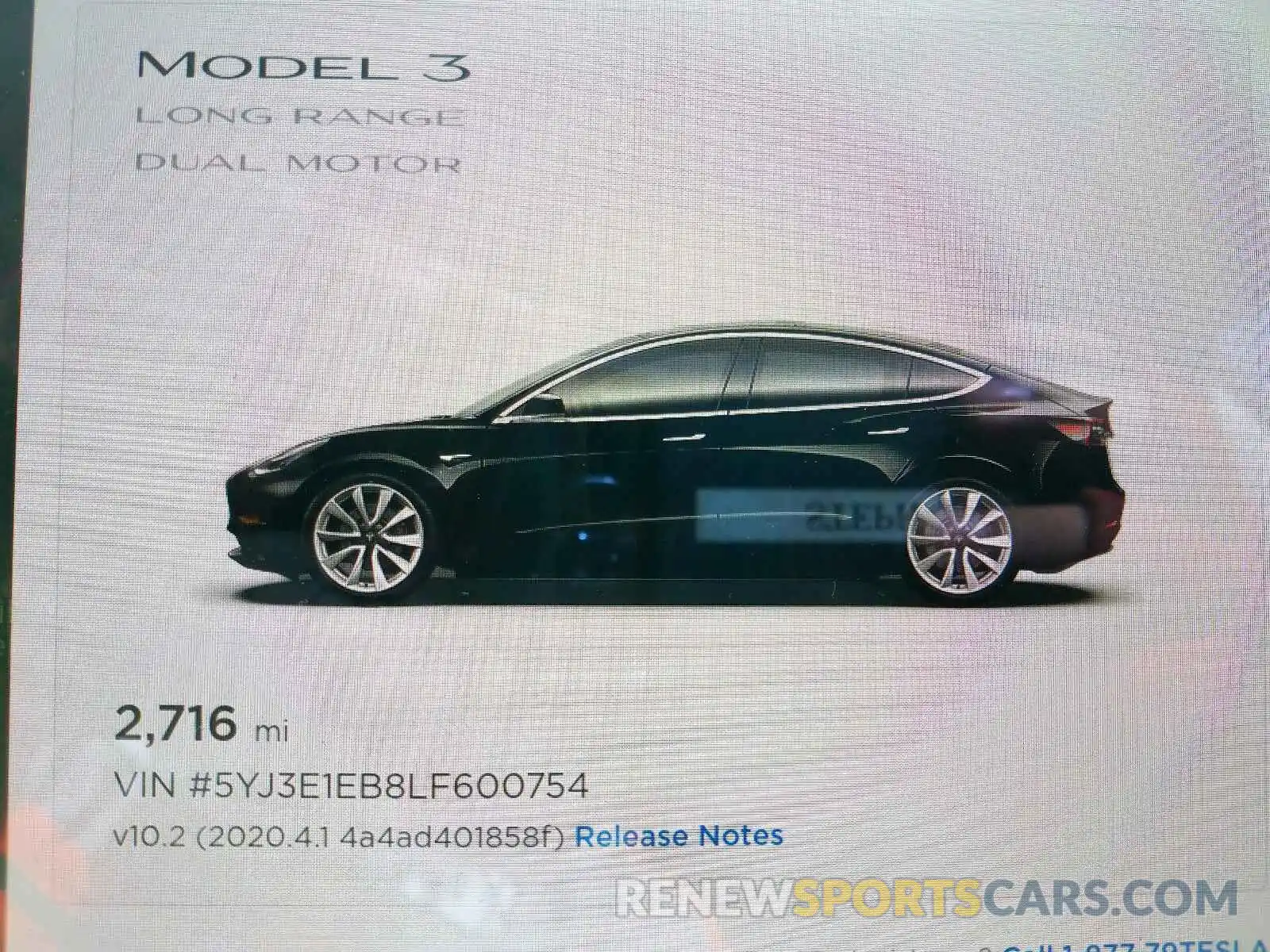 8 Фотография поврежденного автомобиля 5YJ3E1EB8LF600754 TESLA MODEL 3 2020