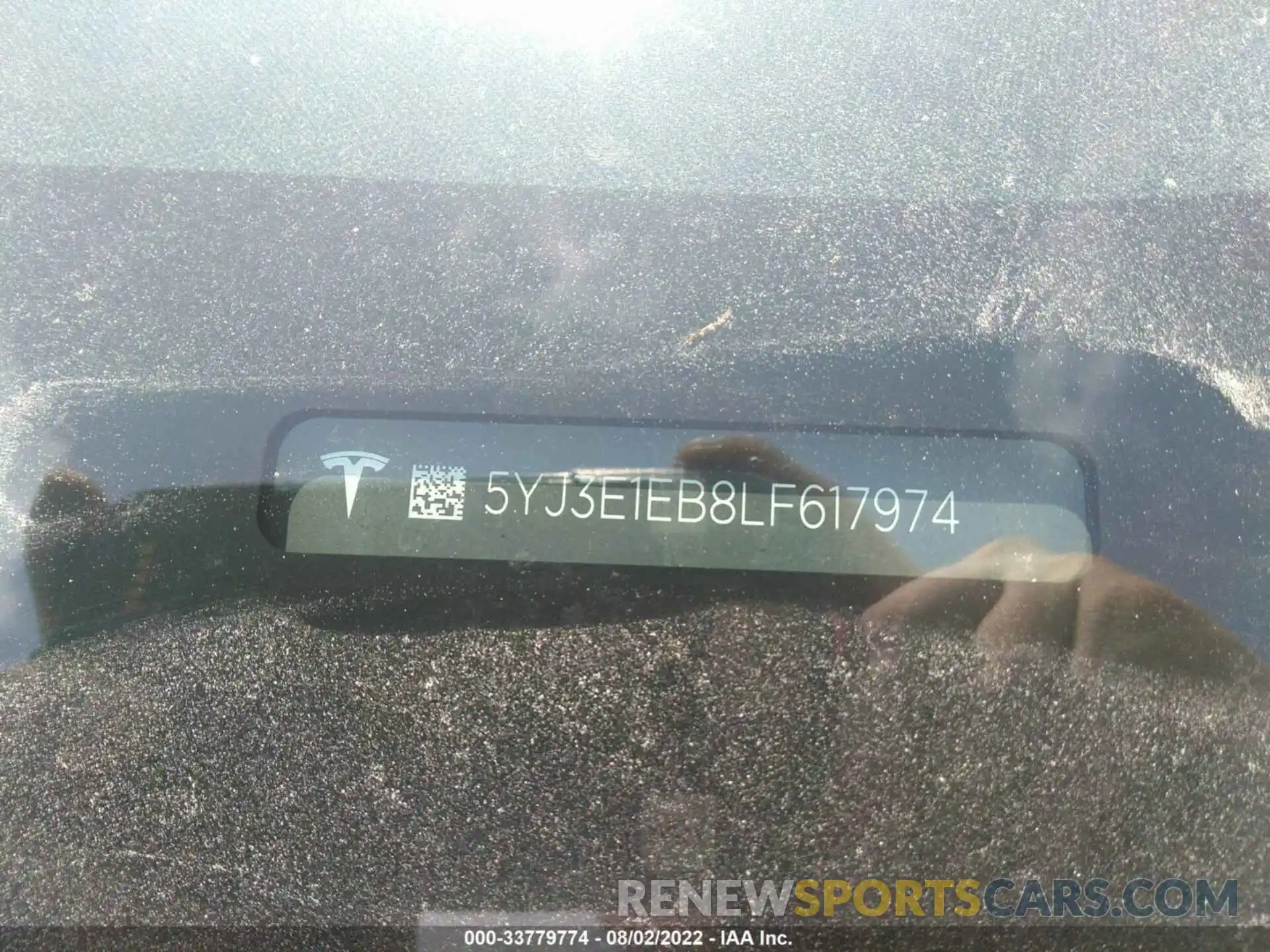 9 Photograph of a damaged car 5YJ3E1EB8LF617974 TESLA MODEL 3 2020