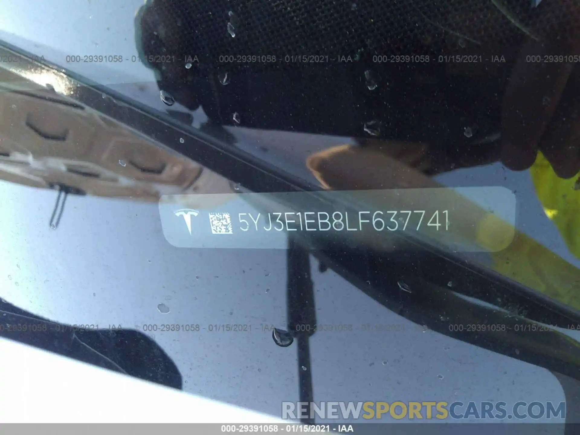 9 Photograph of a damaged car 5YJ3E1EB8LF637741 TESLA MODEL 3 2020