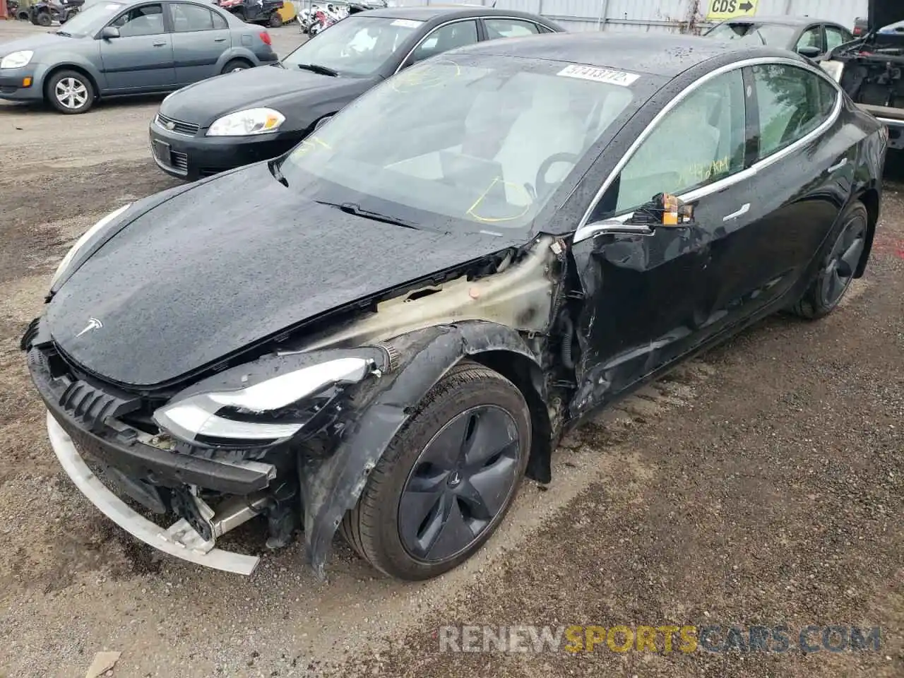 2 Photograph of a damaged car 5YJ3E1EB8LF643409 TESLA MODEL 3 2020