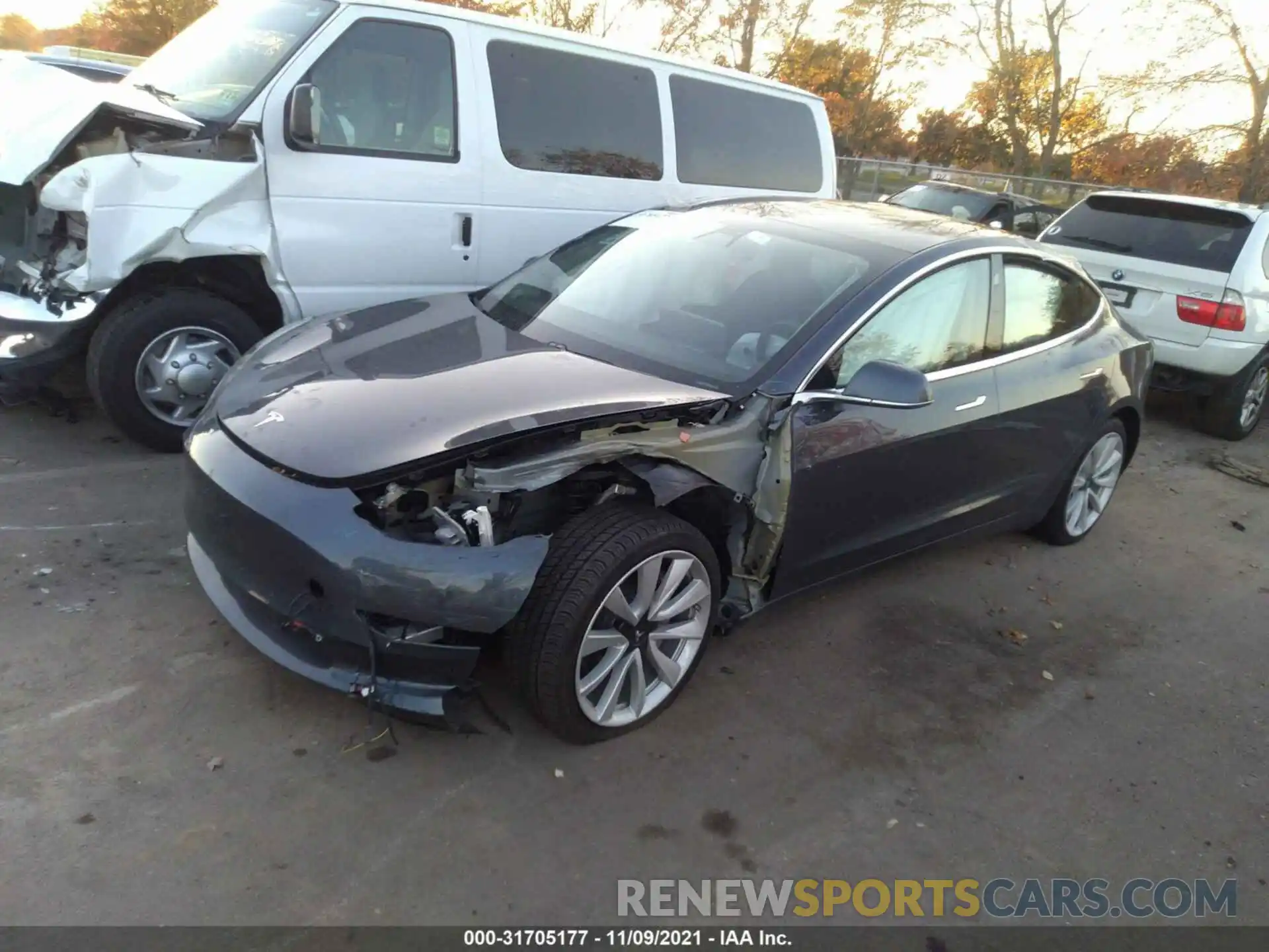 2 Photograph of a damaged car 5YJ3E1EB8LF646407 TESLA MODEL 3 2020