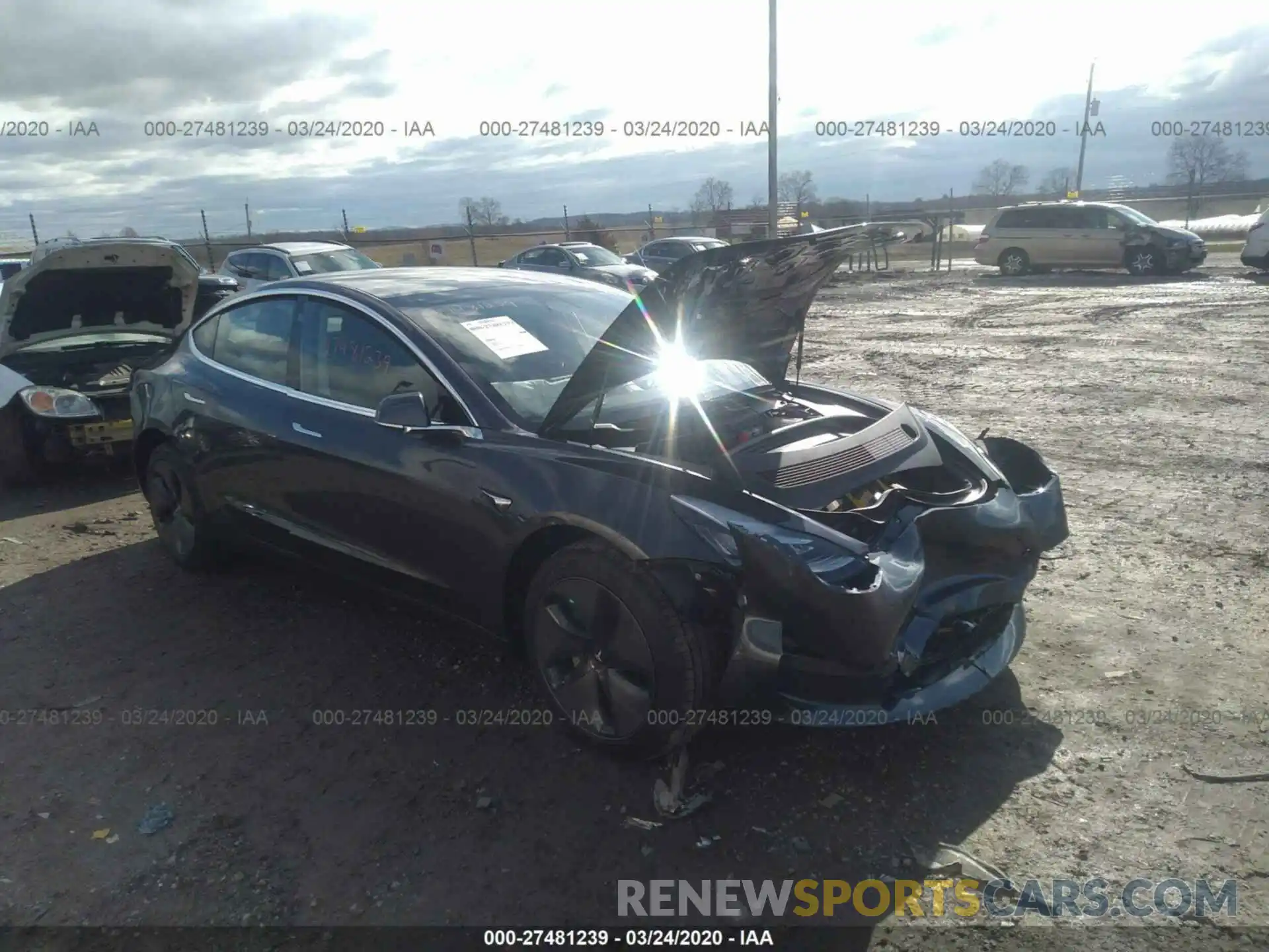 1 Photograph of a damaged car 5YJ3E1EB8LF663224 TESLA MODEL 3 2020