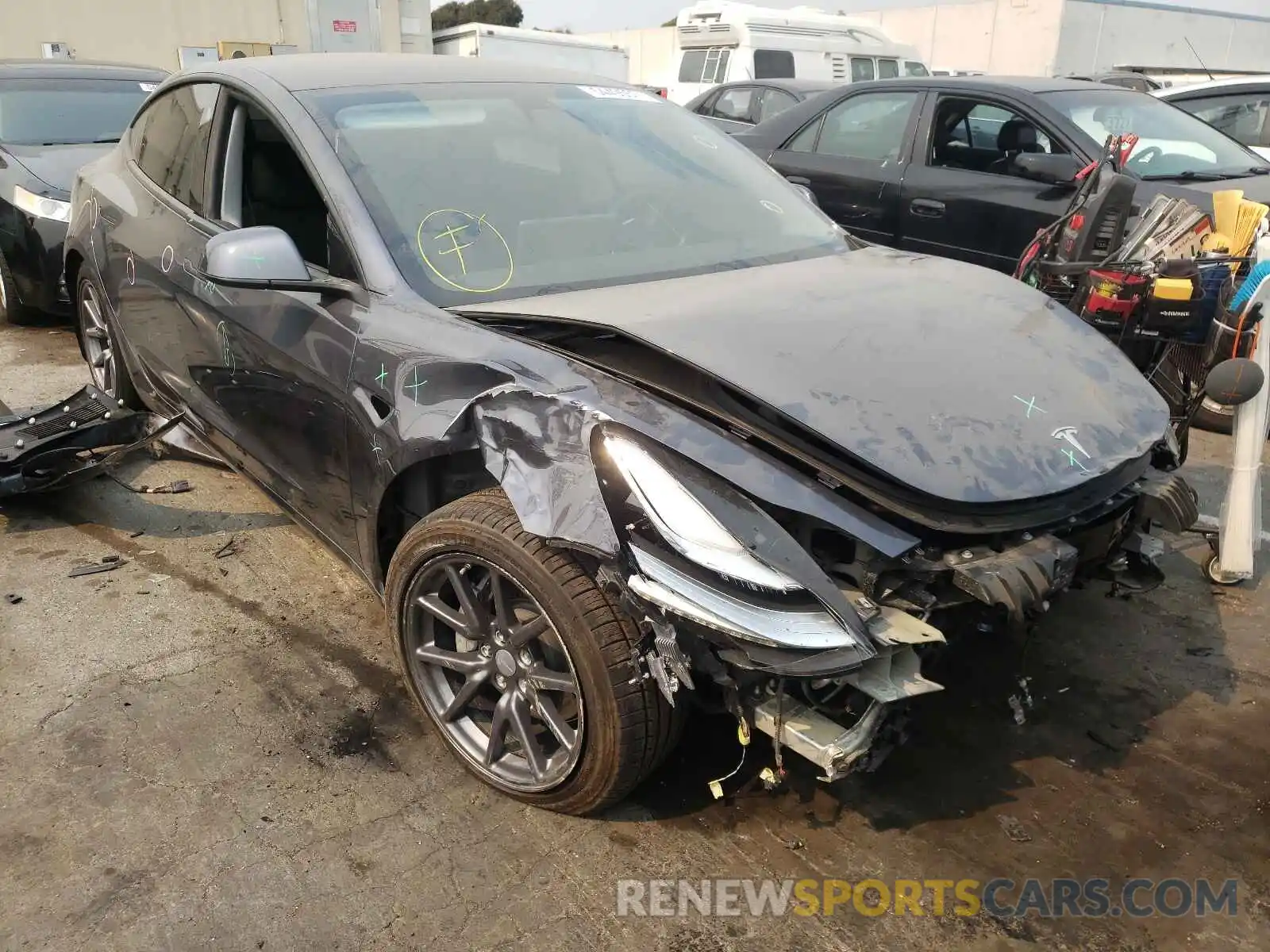 1 Photograph of a damaged car 5YJ3E1EB8LF664082 TESLA MODEL 3 2020