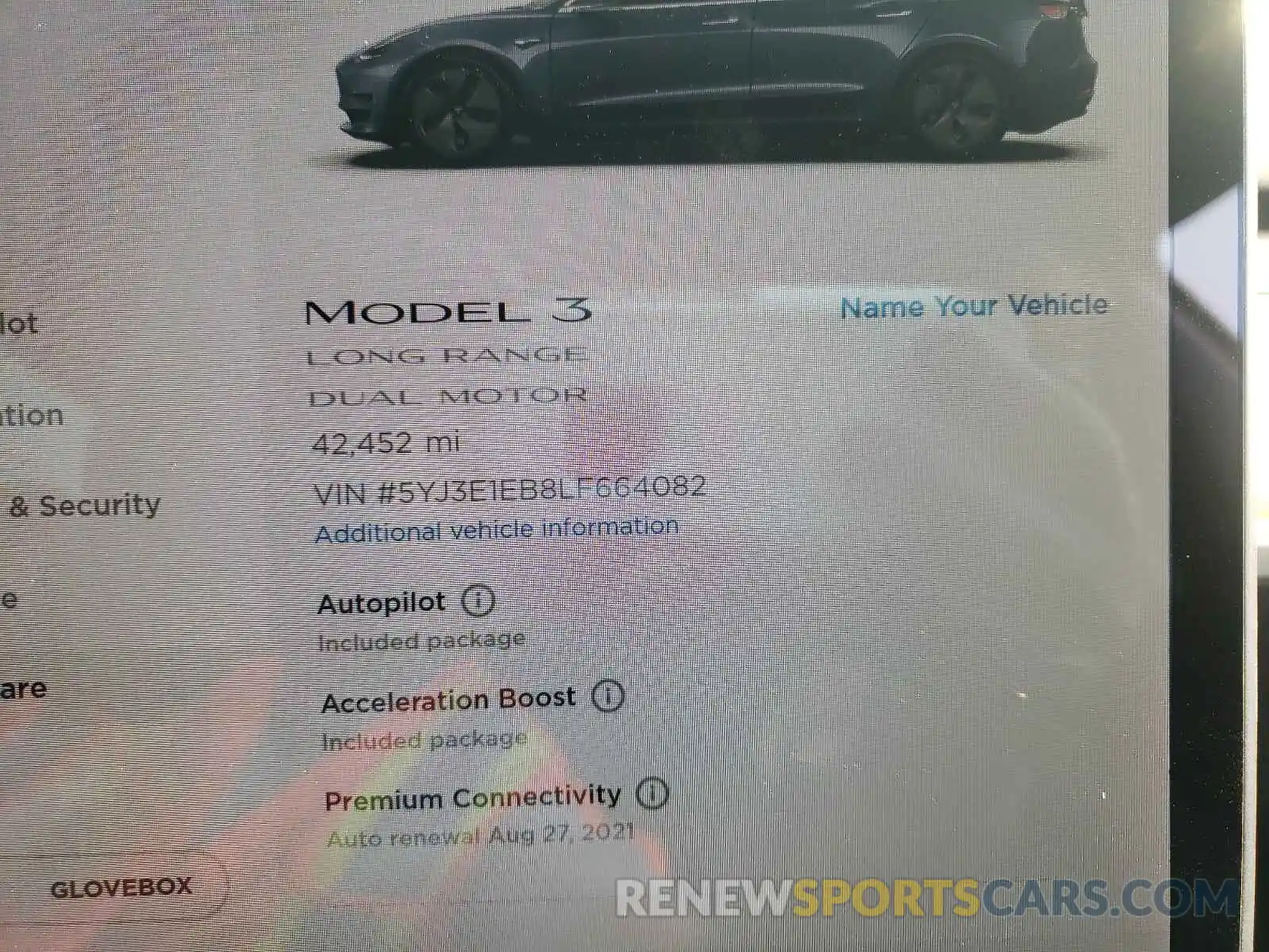 8 Photograph of a damaged car 5YJ3E1EB8LF664082 TESLA MODEL 3 2020