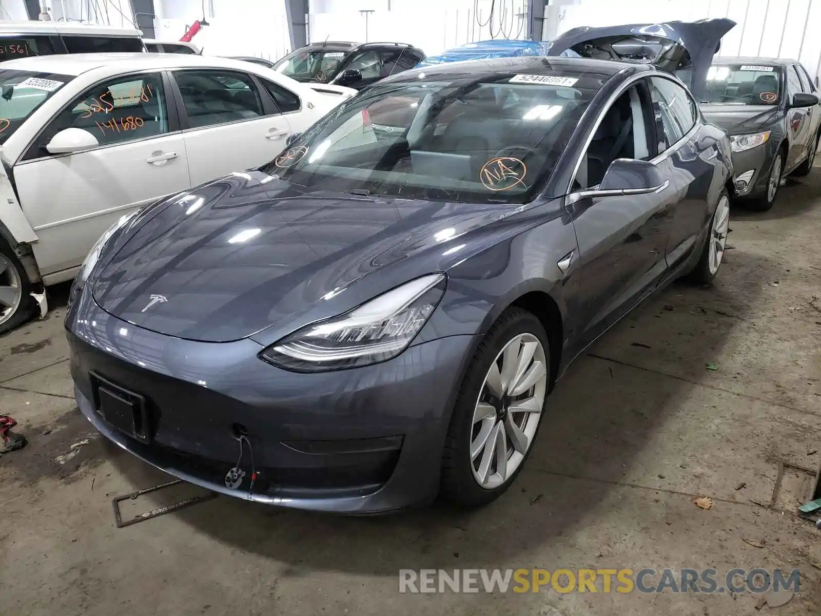 2 Photograph of a damaged car 5YJ3E1EB8LF666432 TESLA MODEL 3 2020