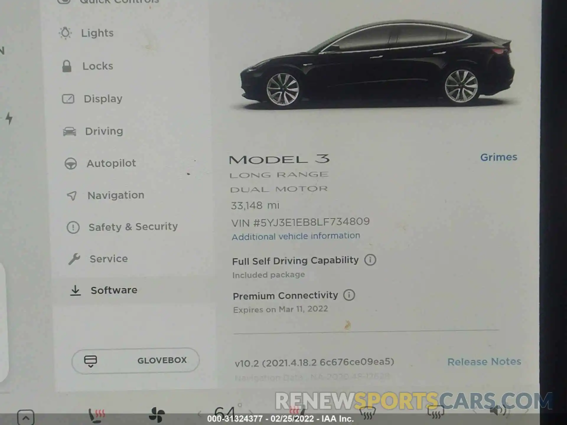 7 Photograph of a damaged car 5YJ3E1EB8LF734809 TESLA MODEL 3 2020