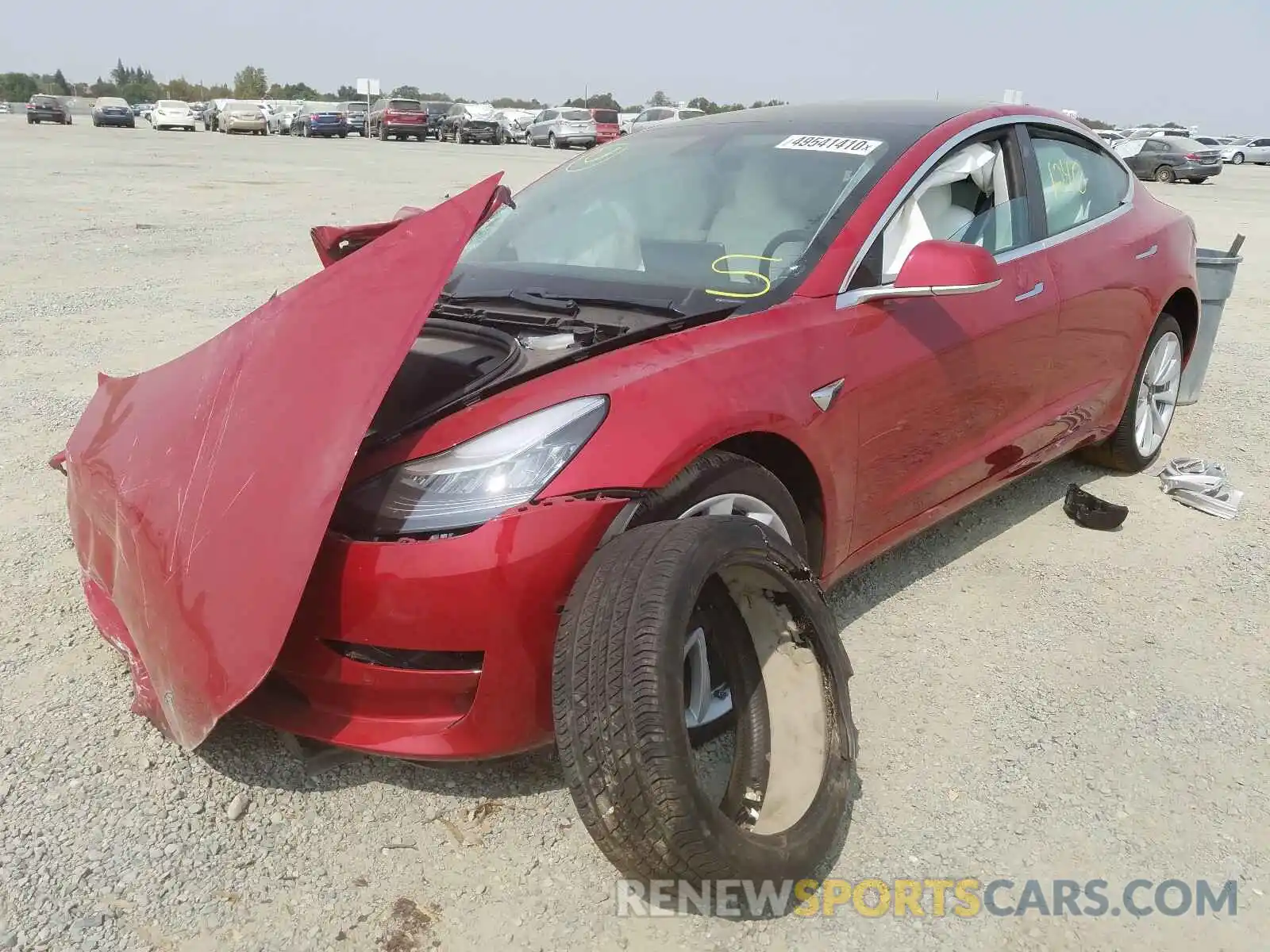 2 Photograph of a damaged car 5YJ3E1EB8LF743140 TESLA MODEL 3 2020