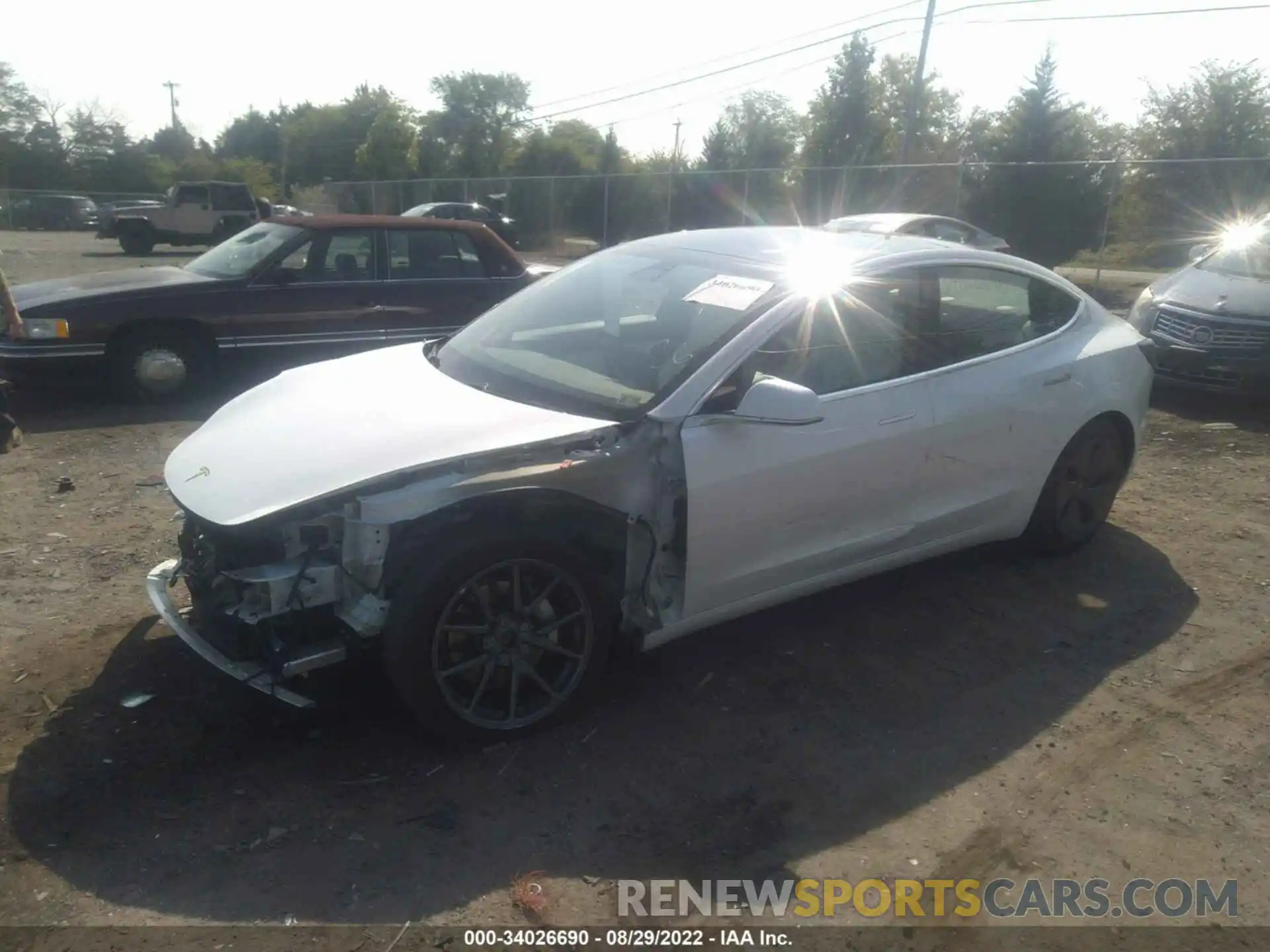 2 Photograph of a damaged car 5YJ3E1EB8LF744711 TESLA MODEL 3 2020