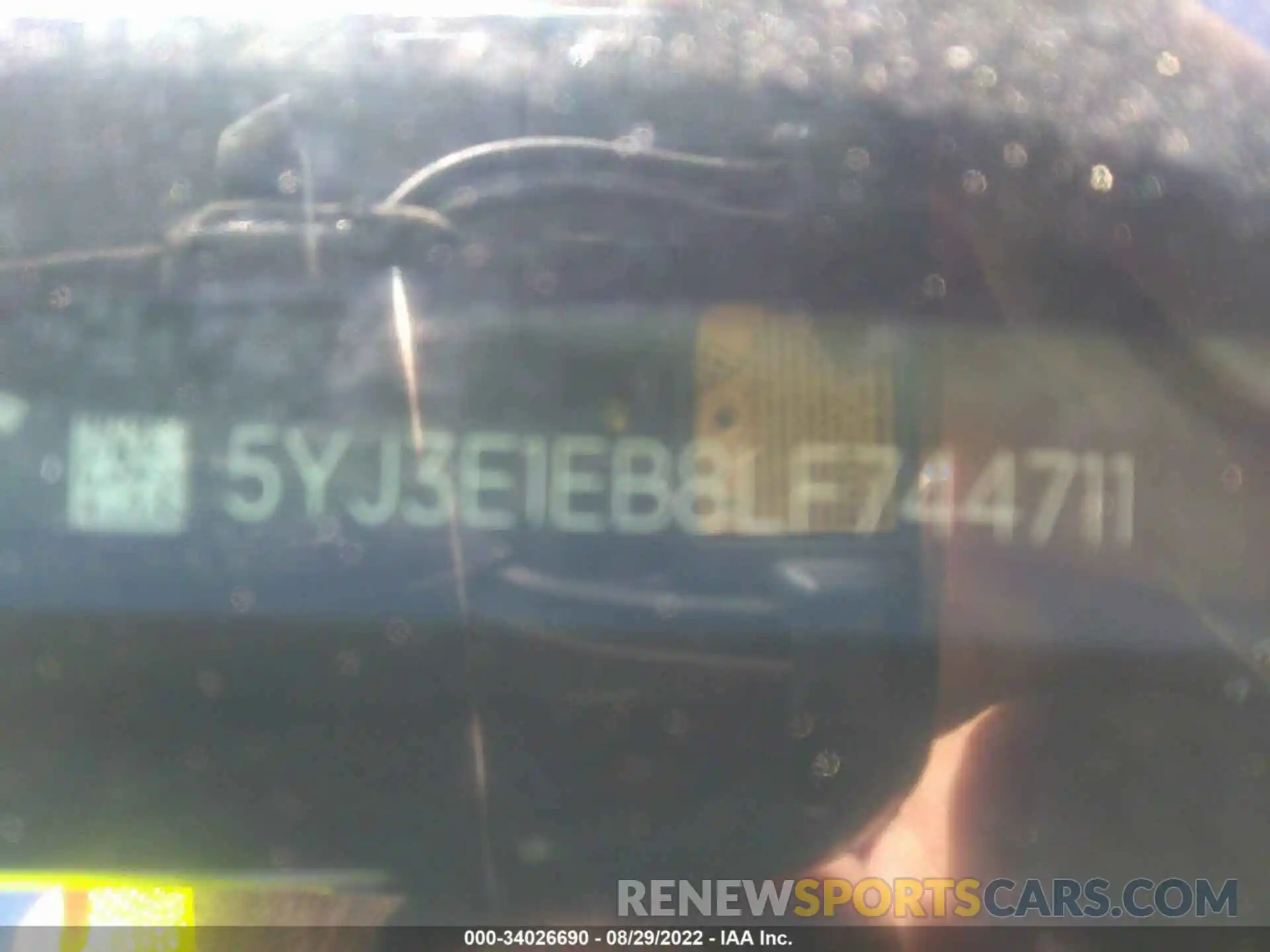 9 Photograph of a damaged car 5YJ3E1EB8LF744711 TESLA MODEL 3 2020