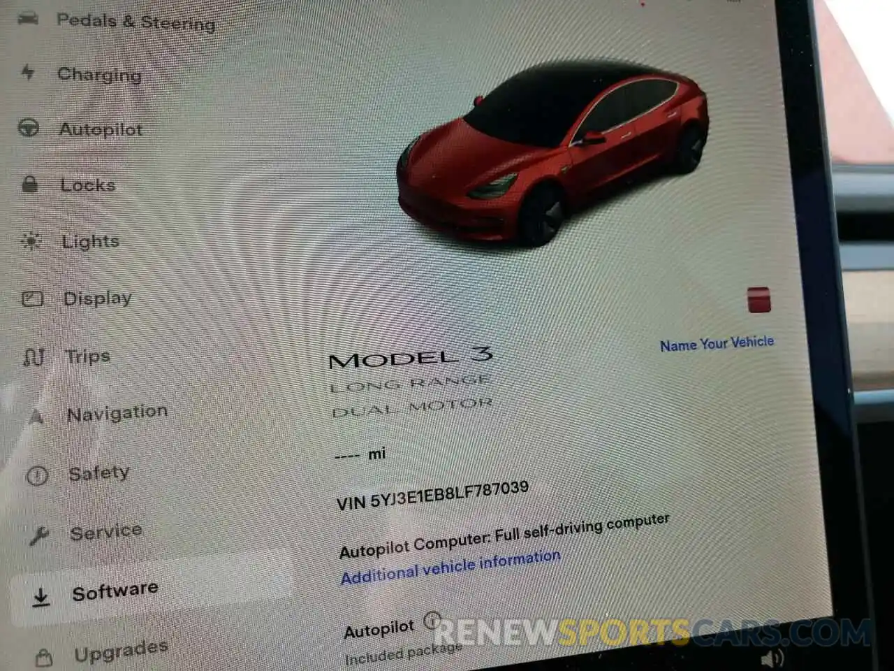 8 Photograph of a damaged car 5YJ3E1EB8LF787039 TESLA MODEL 3 2020