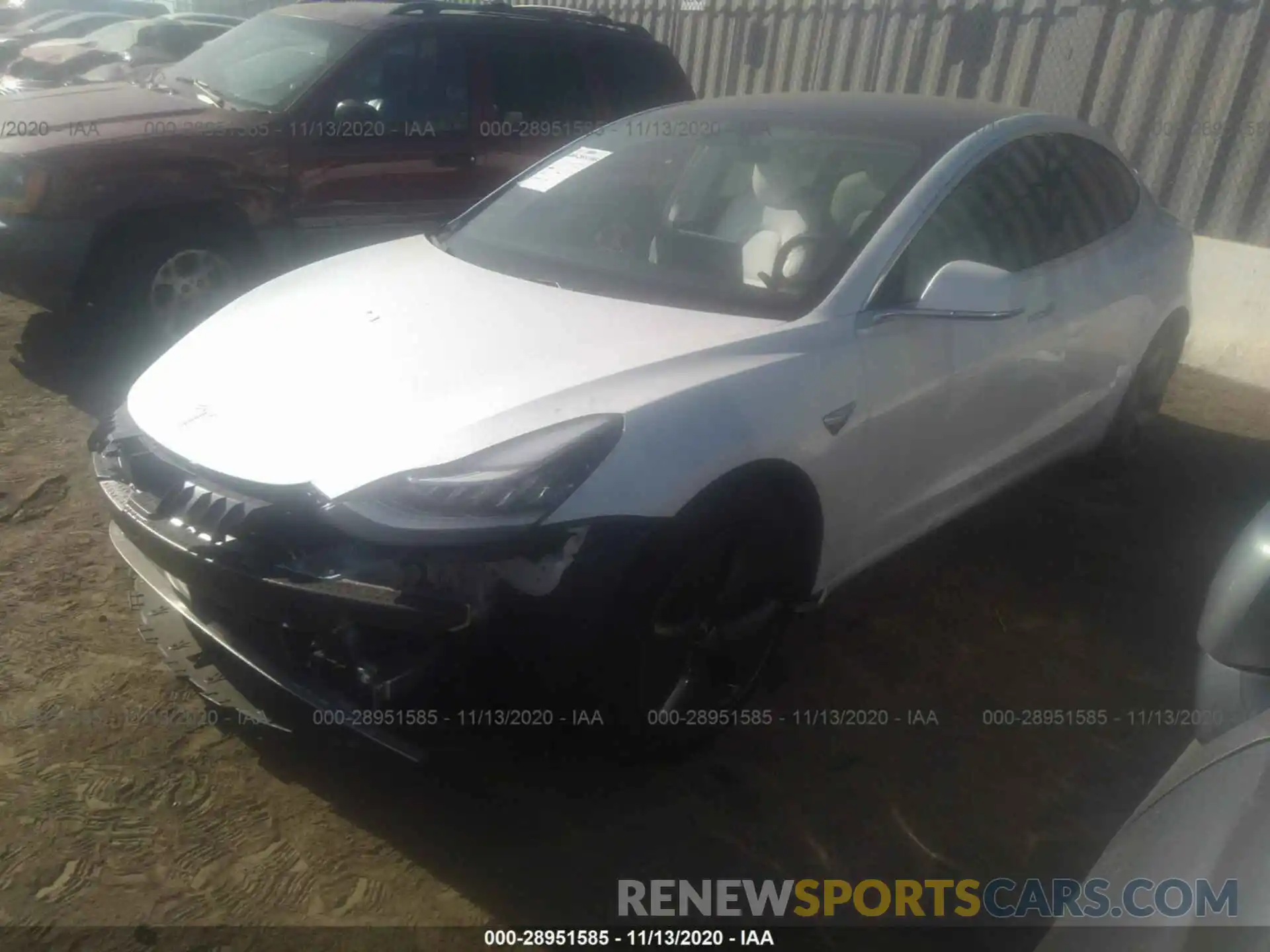 2 Photograph of a damaged car 5YJ3E1EB8LF801778 TESLA MODEL 3 2020